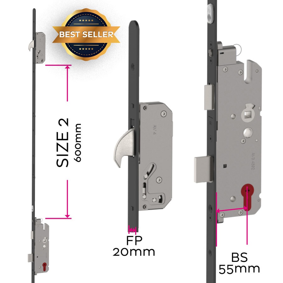 ML4120R (AV4) Universal Multipoint Door Lock, 20mm Radius End