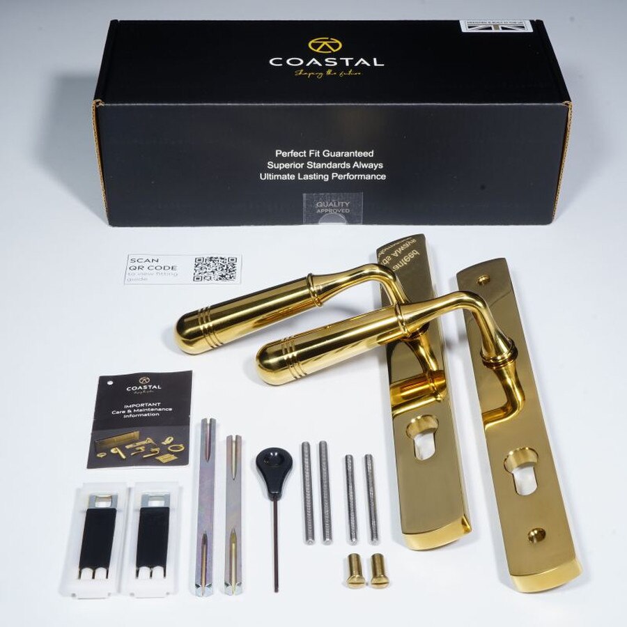 modern lever handle brass