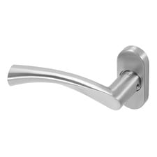 brushed metal door handle