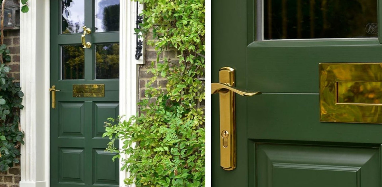 Coastal BLU PVD Stainless Polished Brass Hardware Specified as Part of Farmhouse Renovation Project