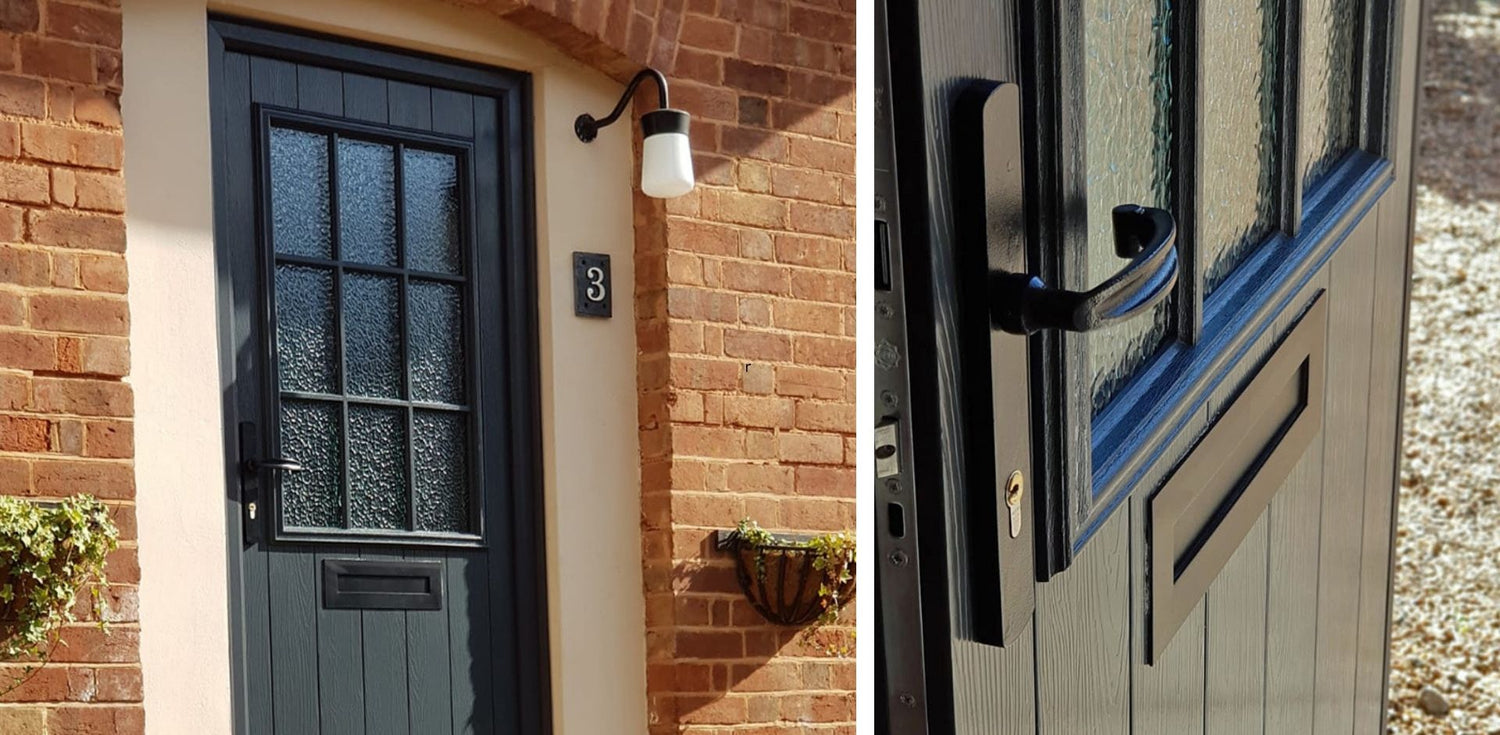 CO7200C & LP400 DURATIQUE Door Handle and Letter Plate in Devon