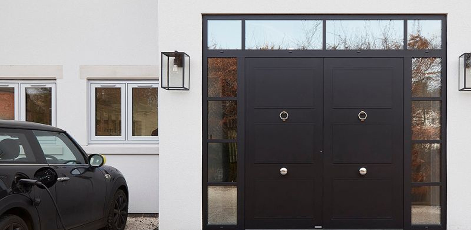 Jet Black Double Entrance Doors – A Modern Take on Tradition