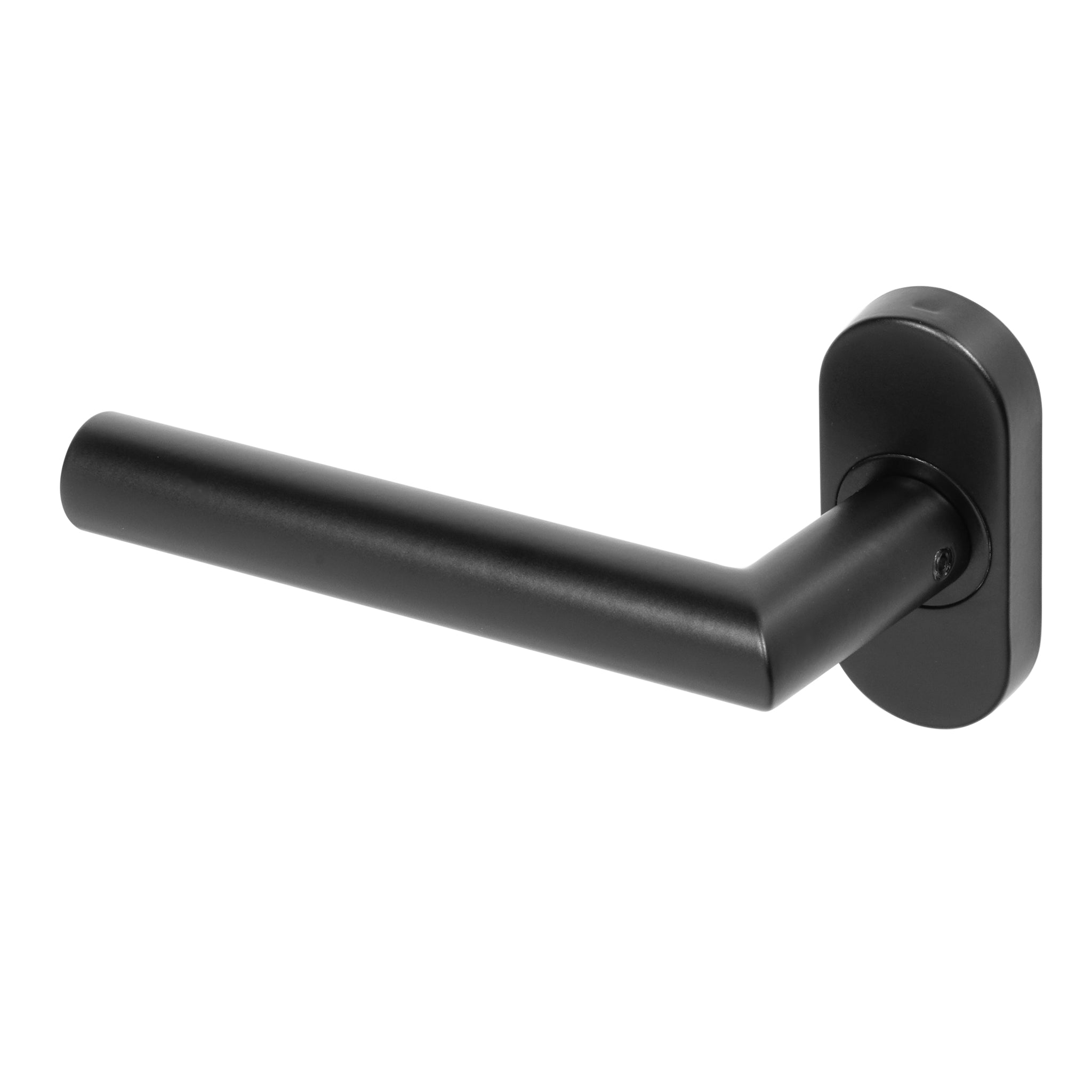 Angled Mitred Lever on Oval Rose | Black