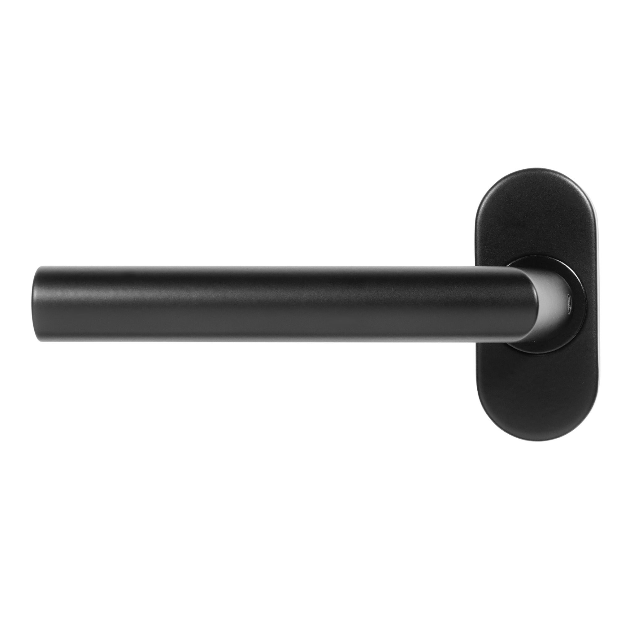 Angled Mitred Lever on Oval Rose | Black