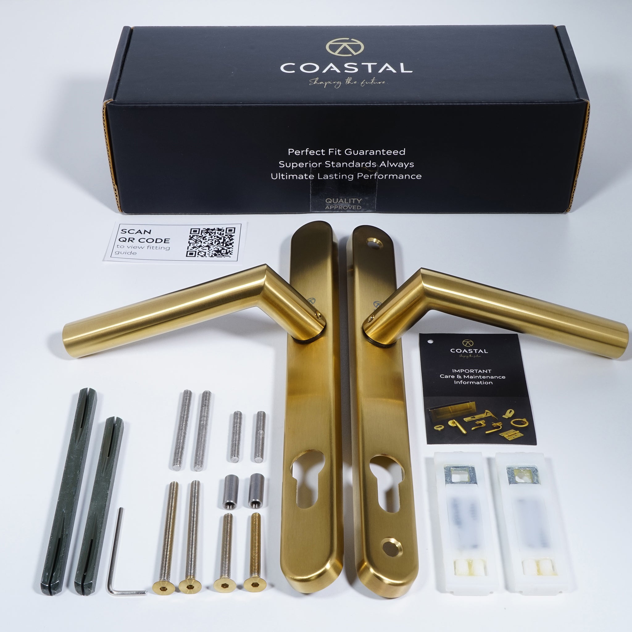 Kantel Door Handle | PVD Stainless Satin Brass