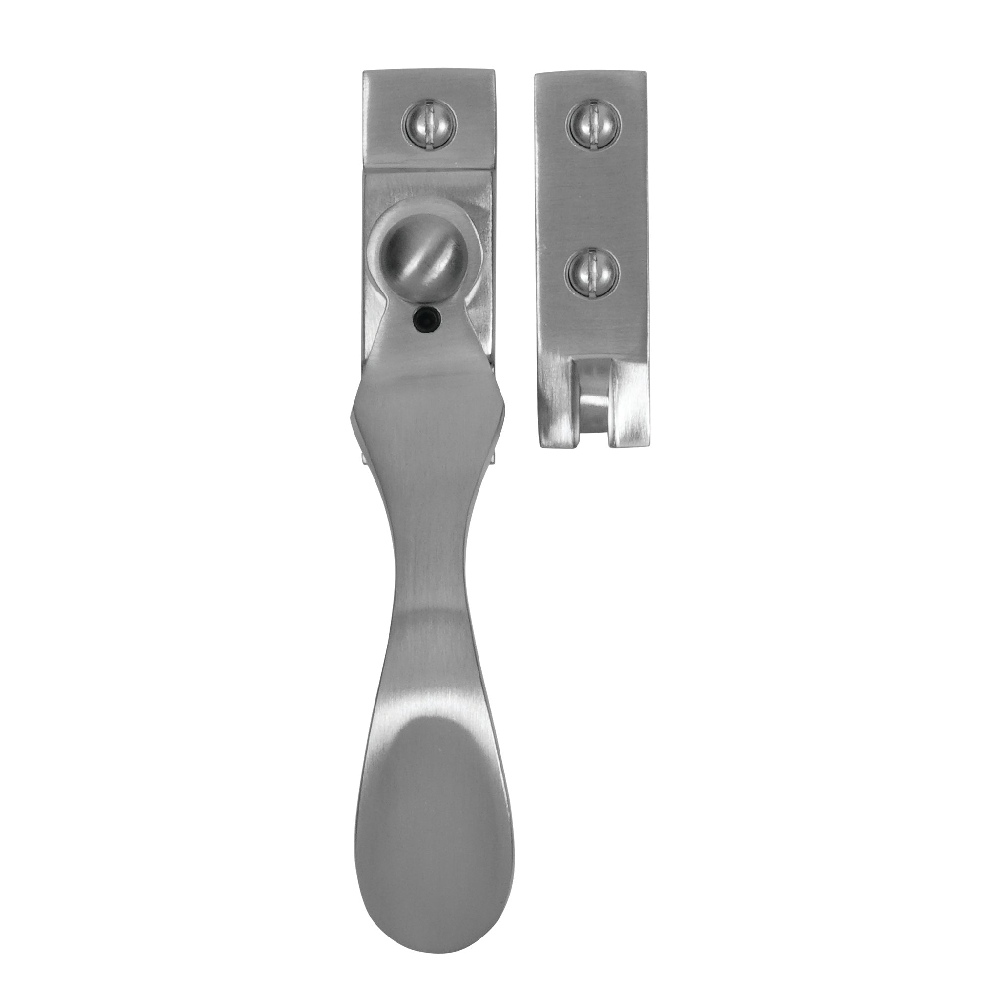 Traditional Spoon End Pattern Fastener | Satin Chrome