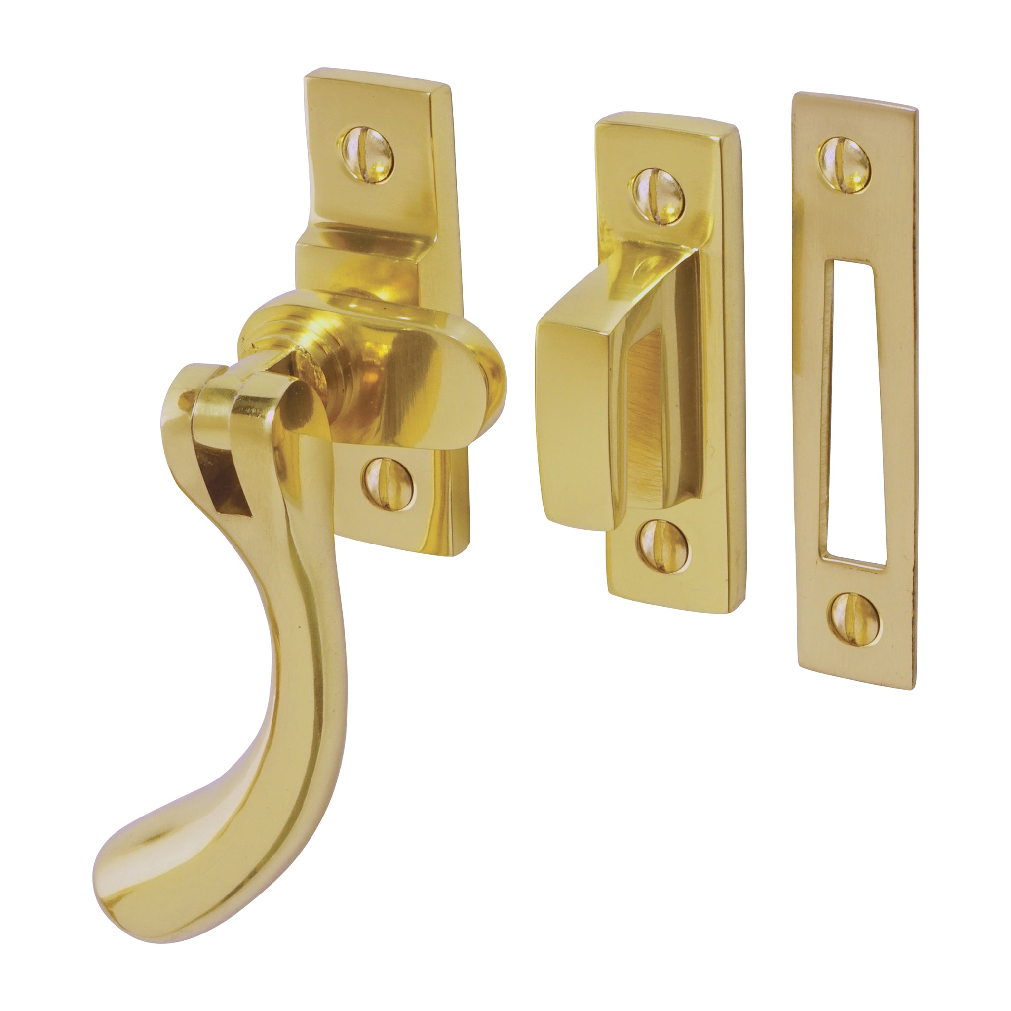 Traditional Bulb End Casement Fastener | Polished Brass
