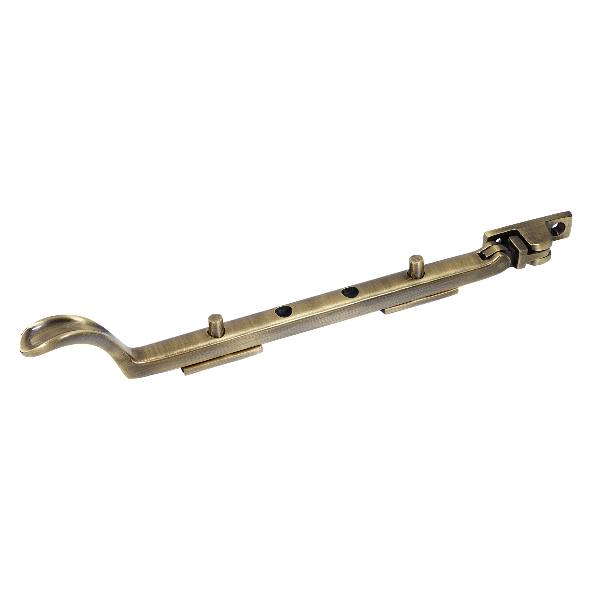 Traditional Spoon End Casement Stays | Antique Brass