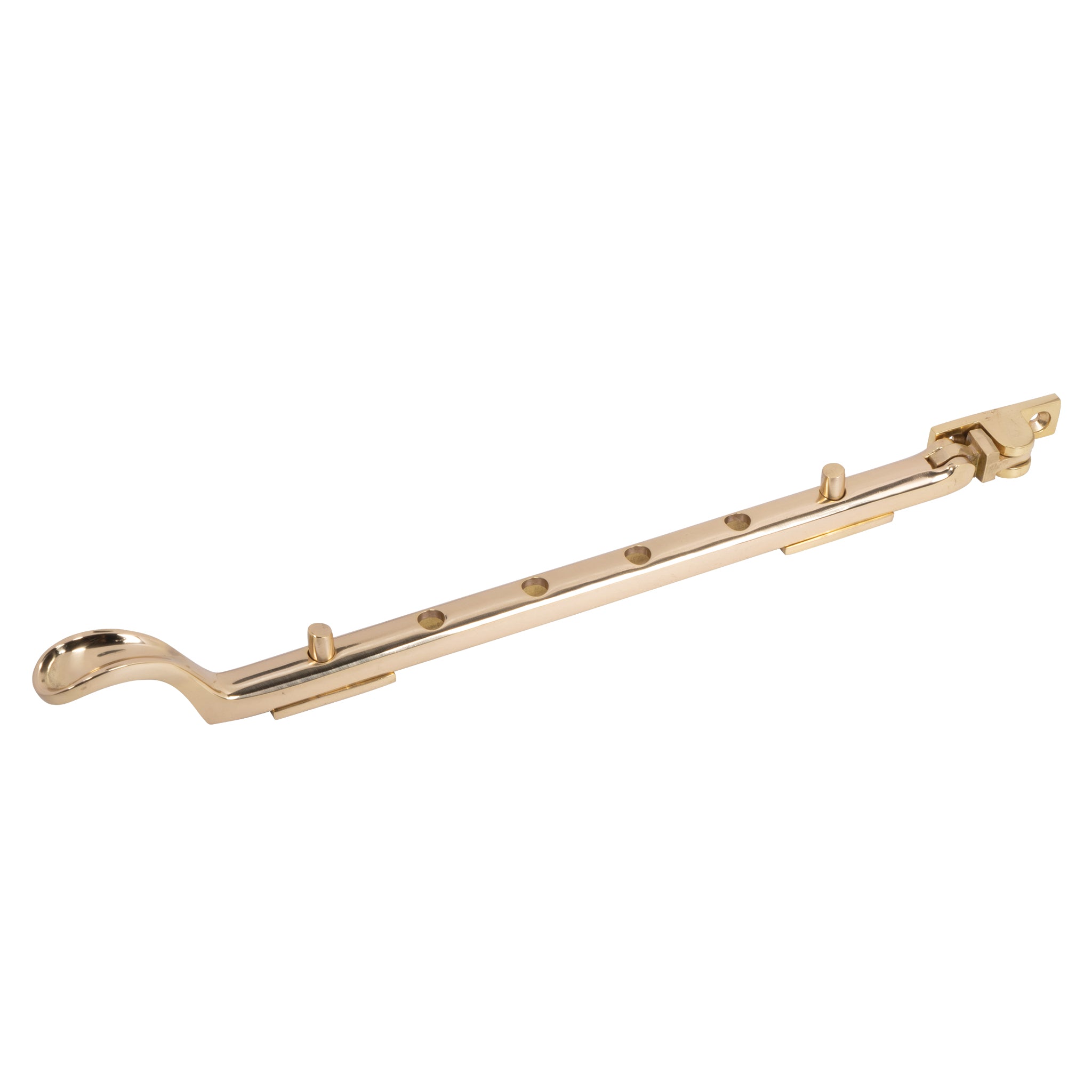 Traditional Spoon End Casement Stays | Polished Brass