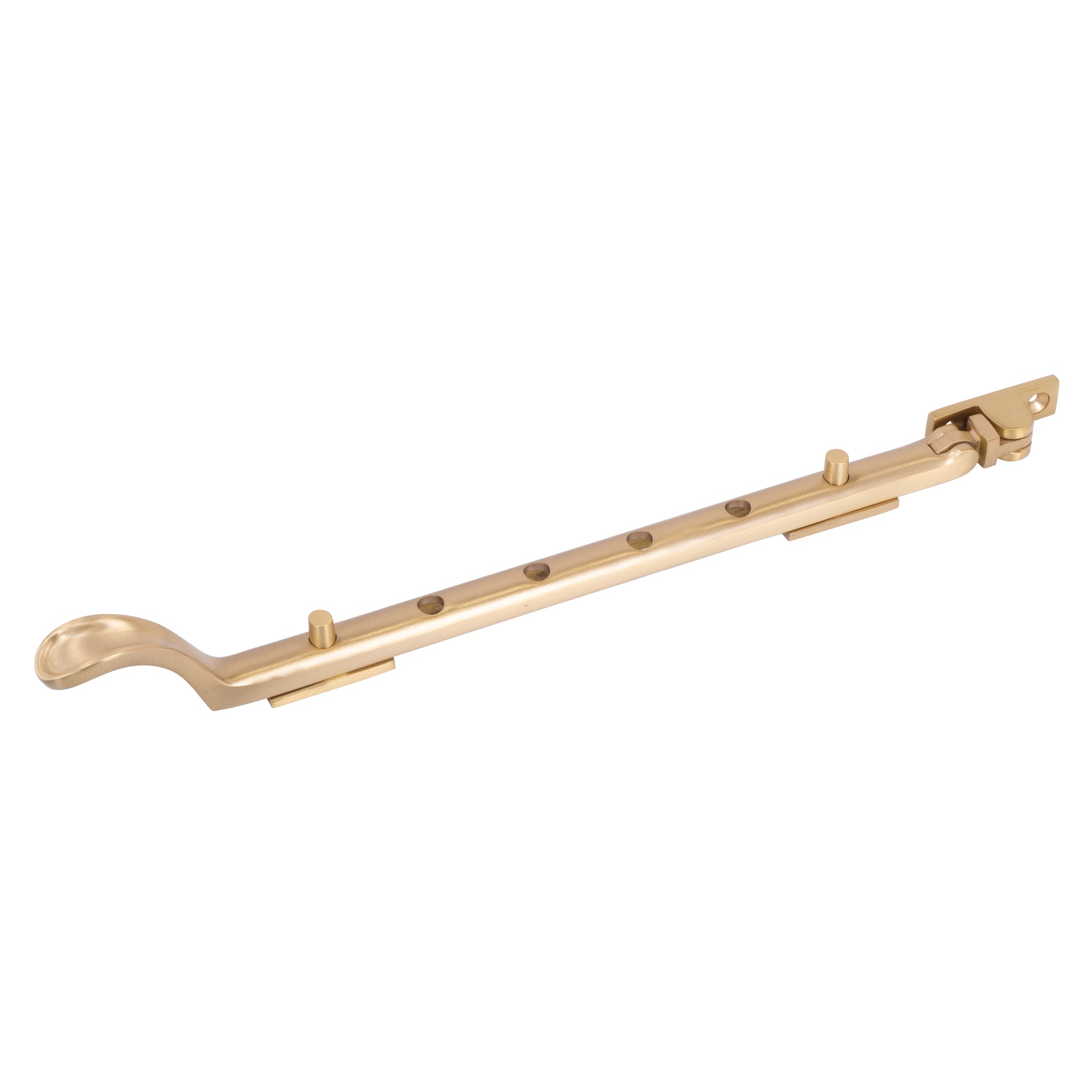 Traditional Spoon End Casement Stays | Satin Brass