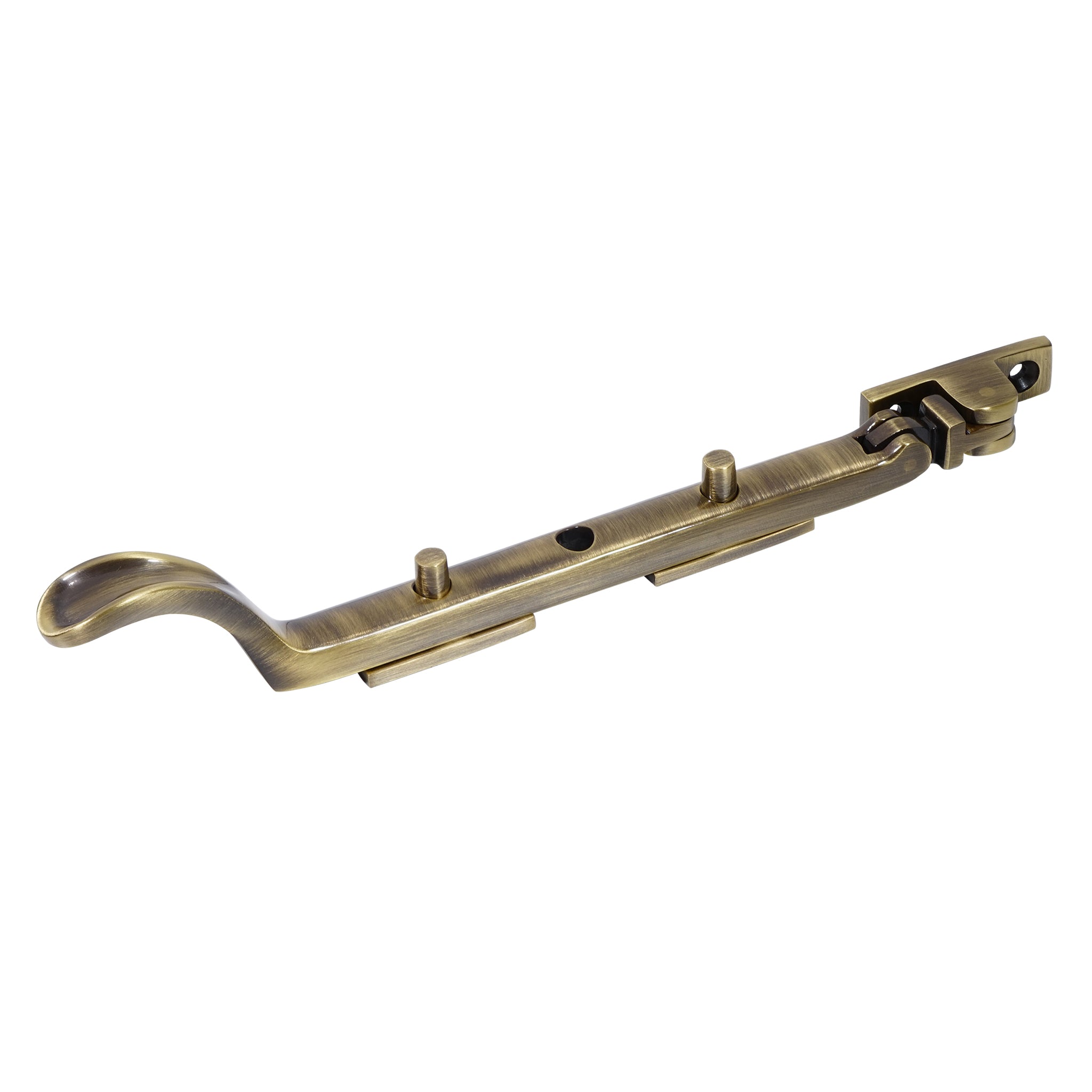 Traditional Spoon End Casement Stays | Antique Brass