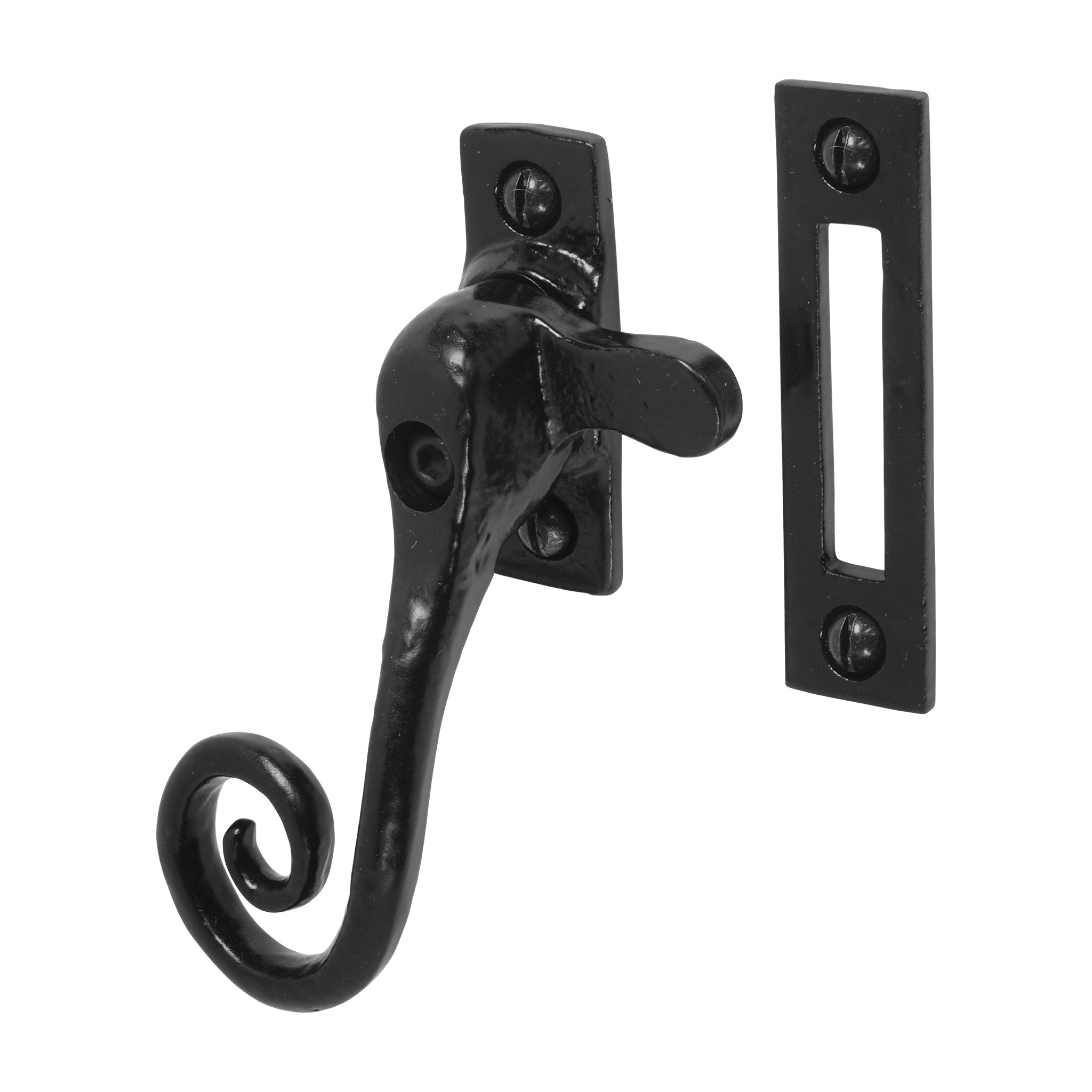 Antique Style Curly Tail Casement Fastener | Heritage Black