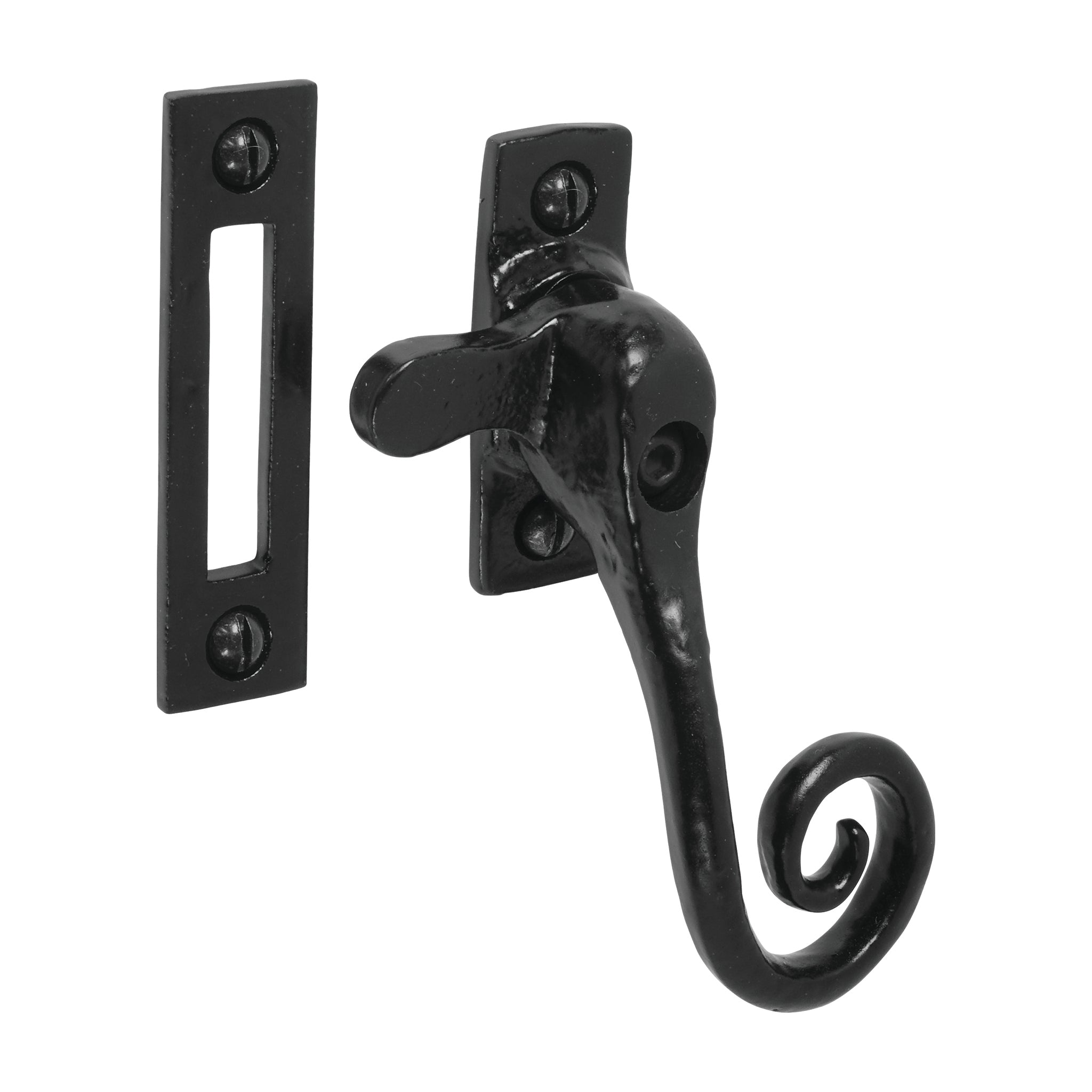 Antique Style Curly Tail Casement Fastener | Heritage Black