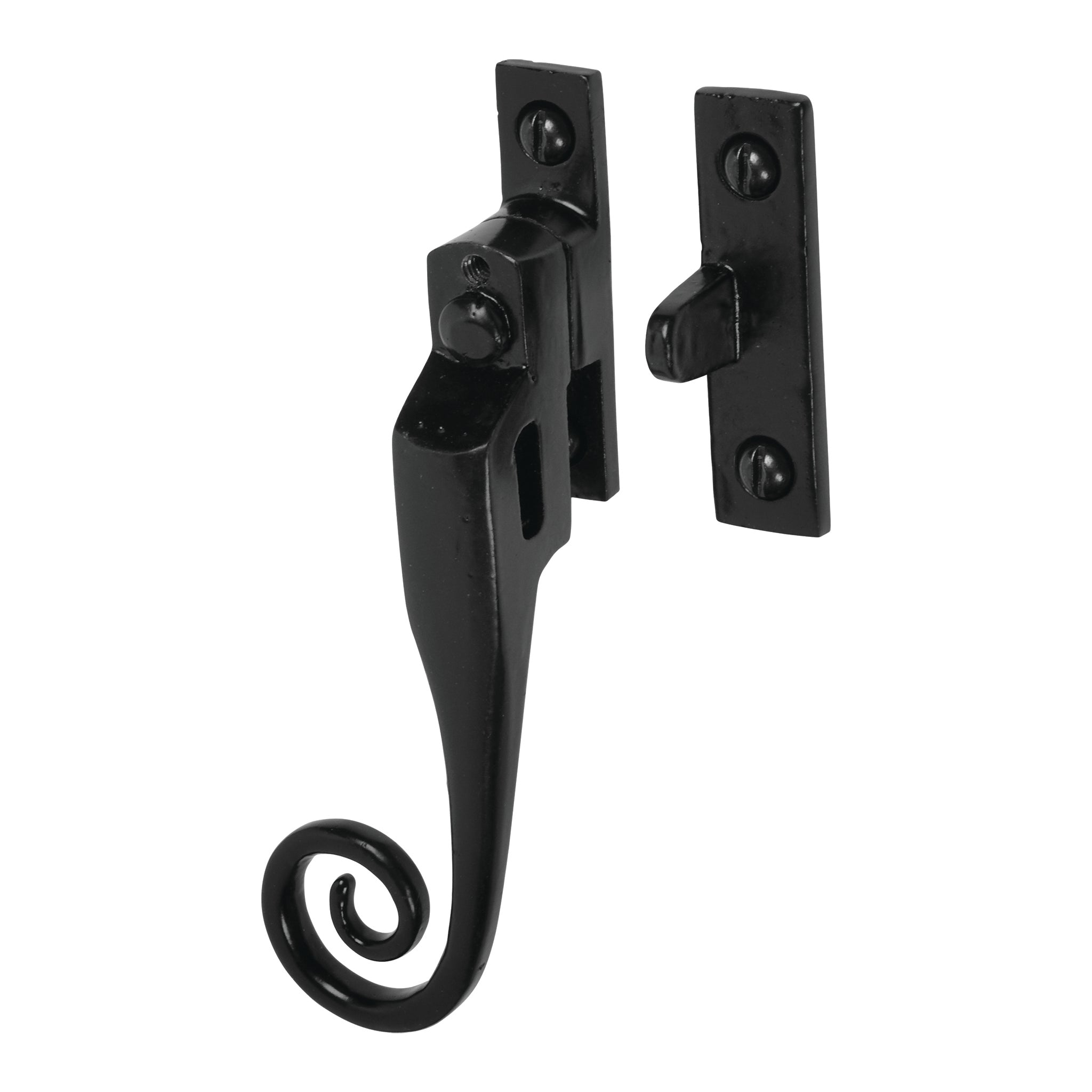 Antique Style Curly Tail Pattern Fastener | Heritage Black