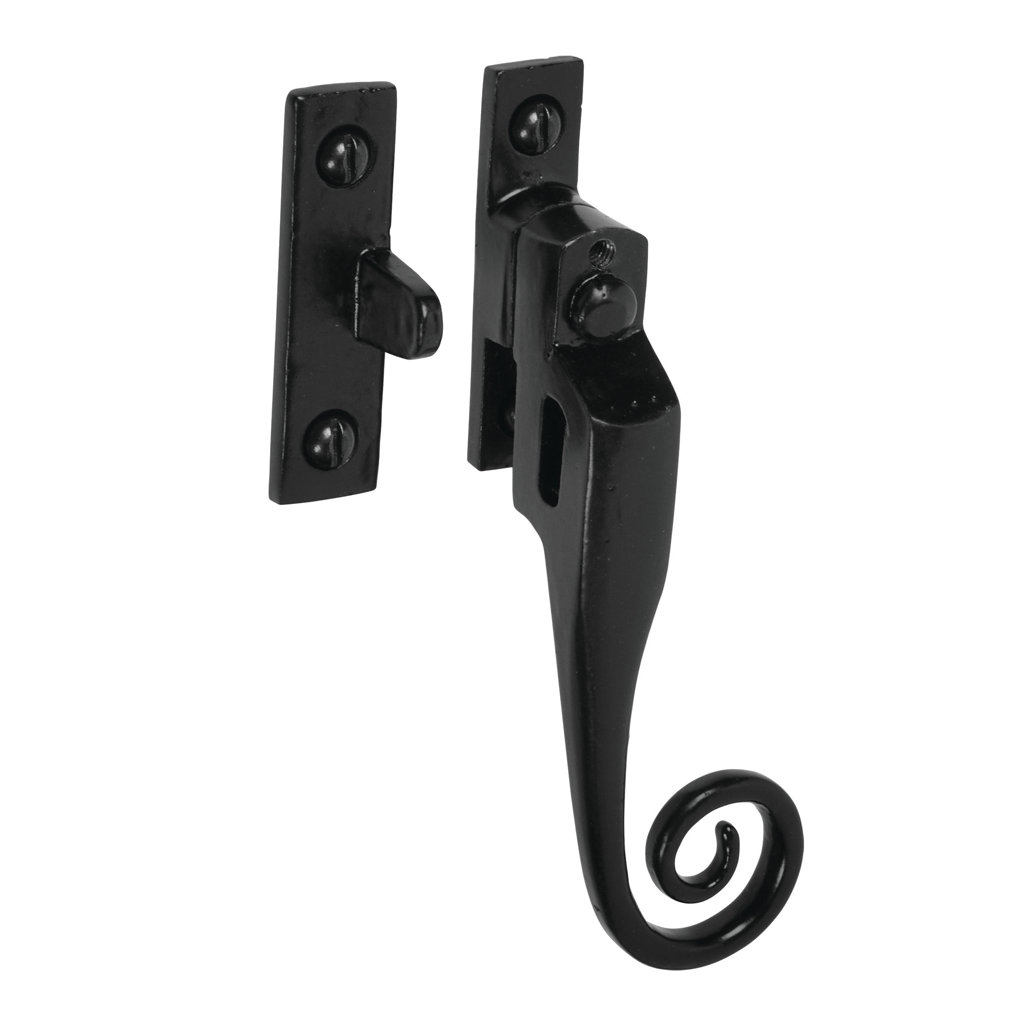 Antique Style Curly Tail Pattern Fastener | Heritage Black