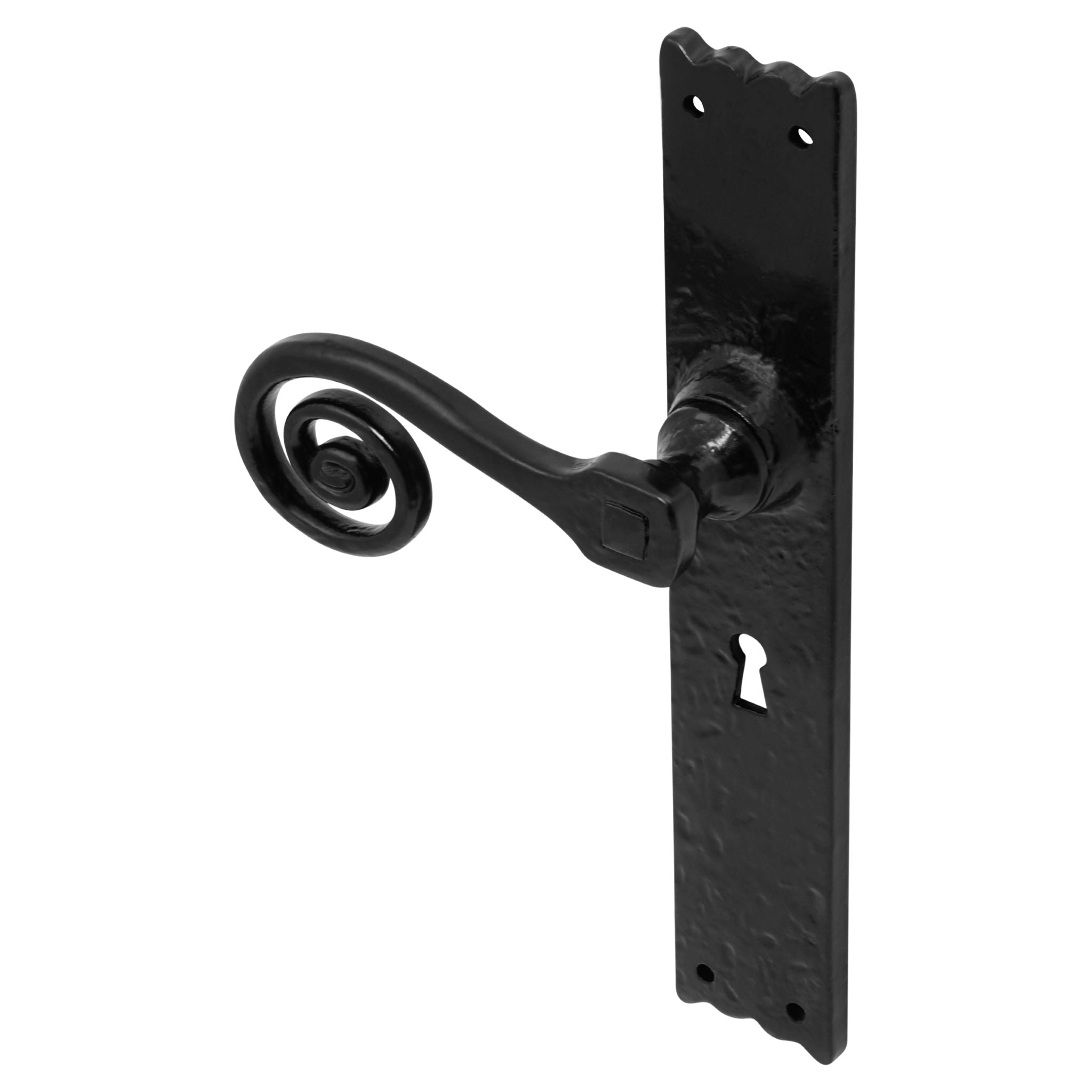 Curly Tail Five Lever Door Handle | Heritage Black