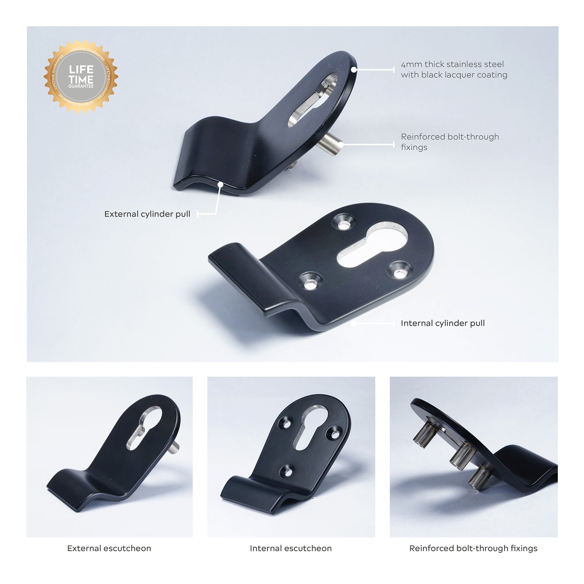 Classic Euro Profile Cylinder Pull | Black