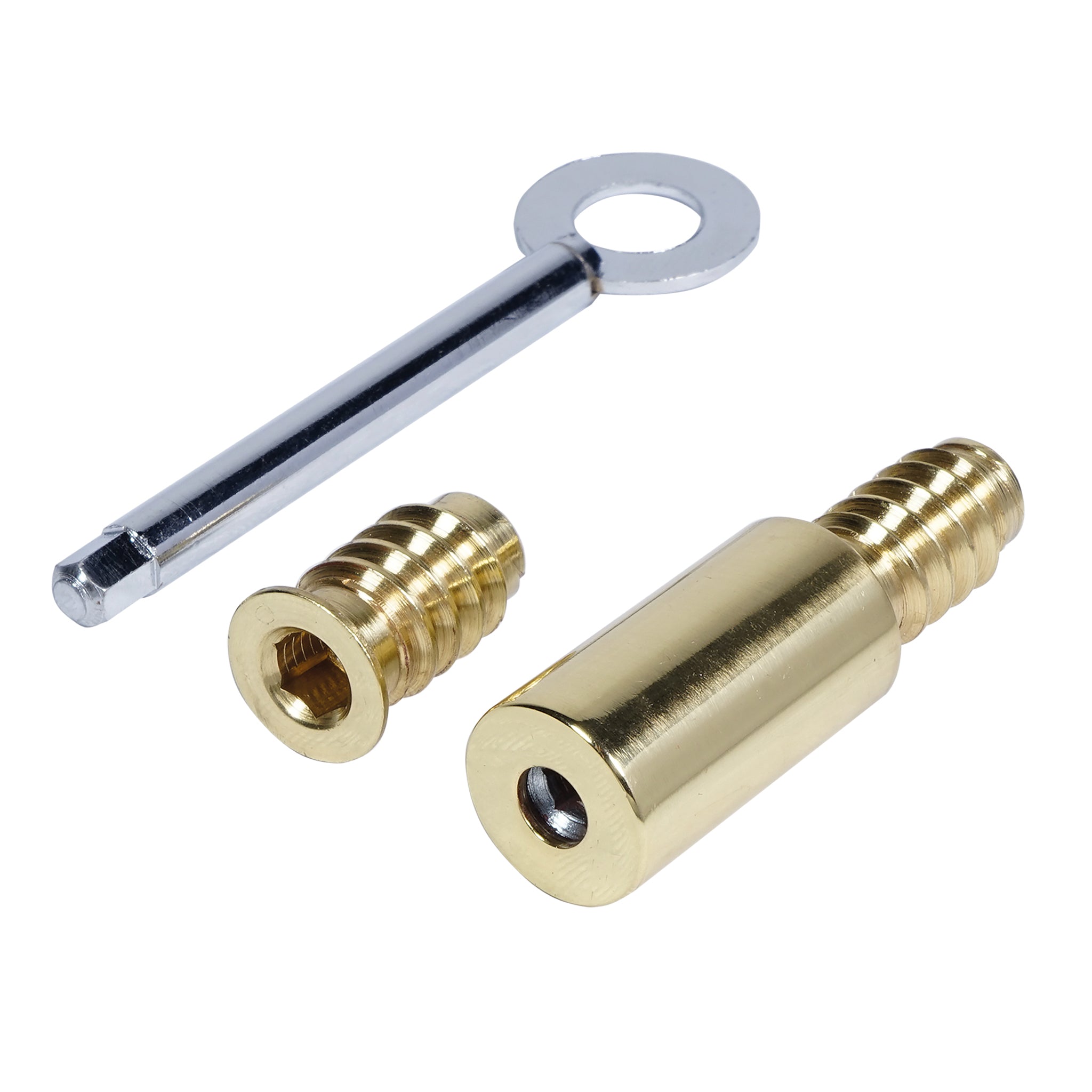 Detachable Round Sash Stop | Polished Brass