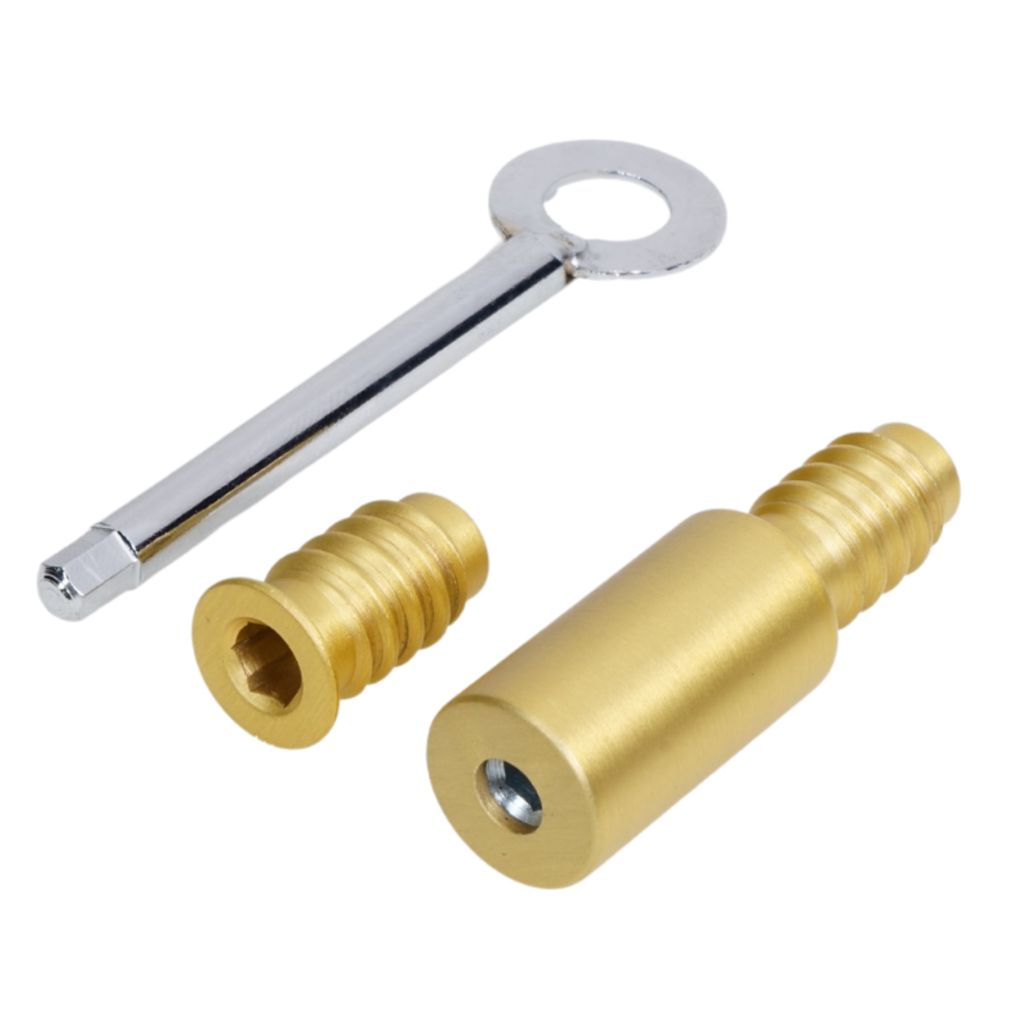 Detachable Round Sash Stop | Satin Brass