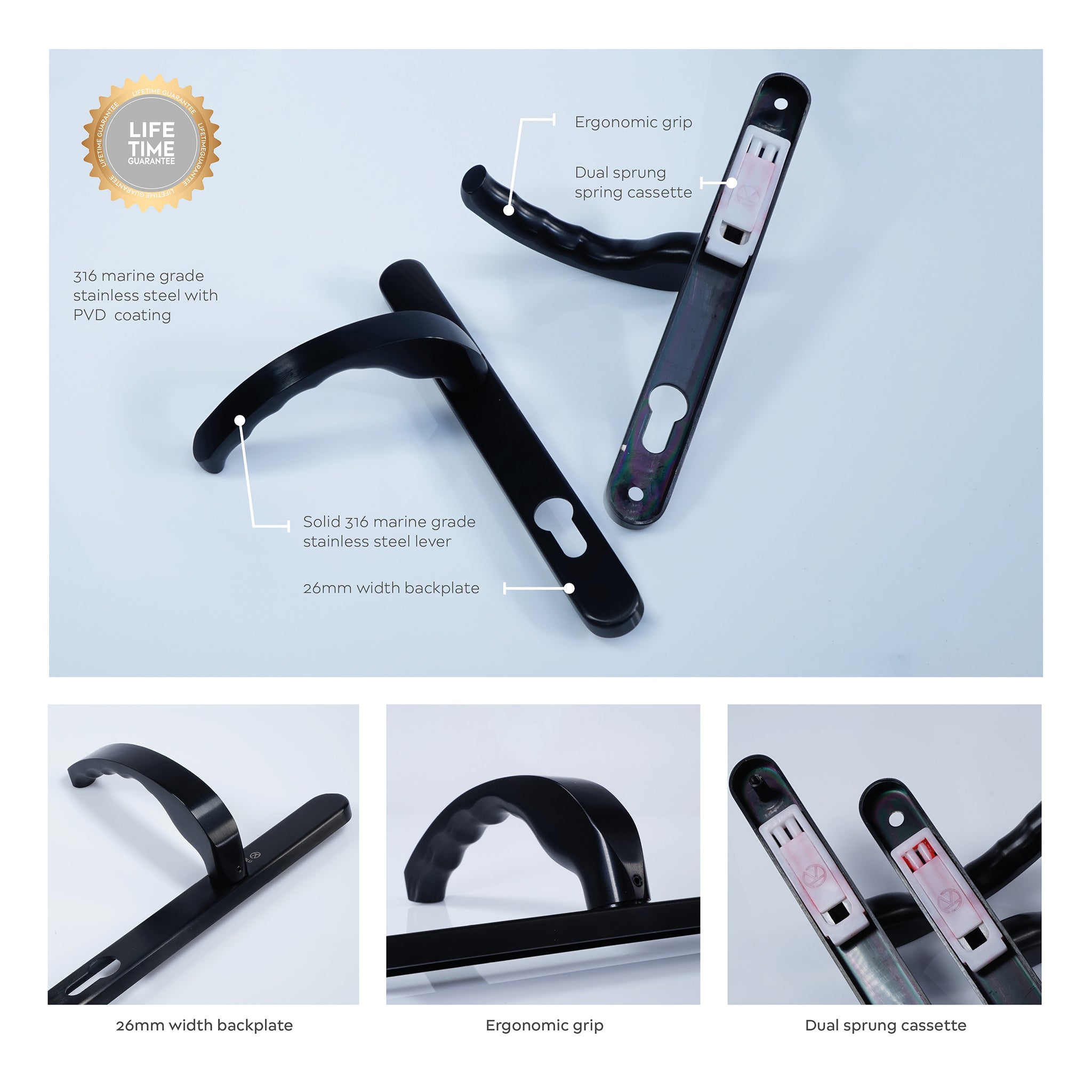 Ergonomic Door Handle | Black