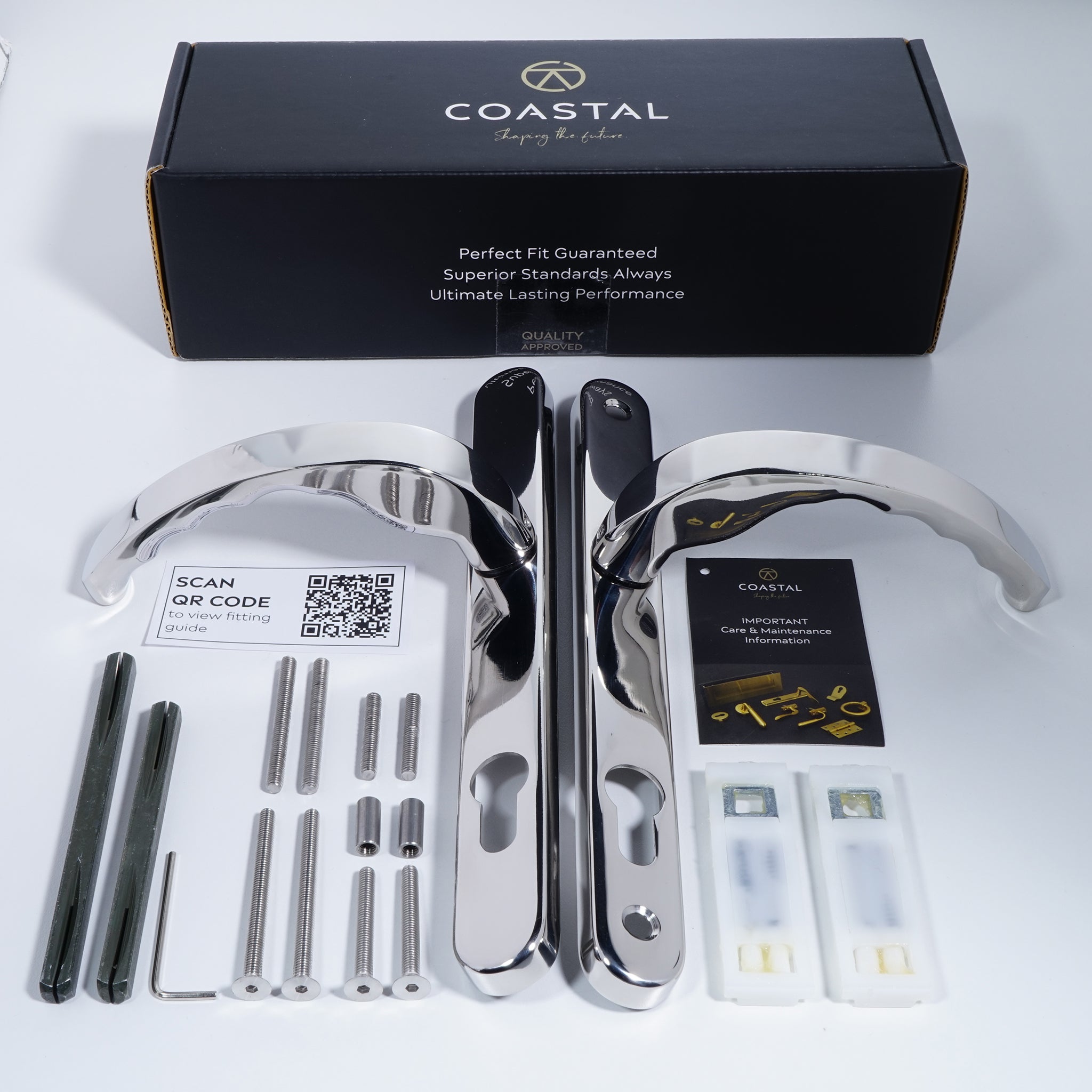 Ergonomic Door Handle | Polished Stainless Steel