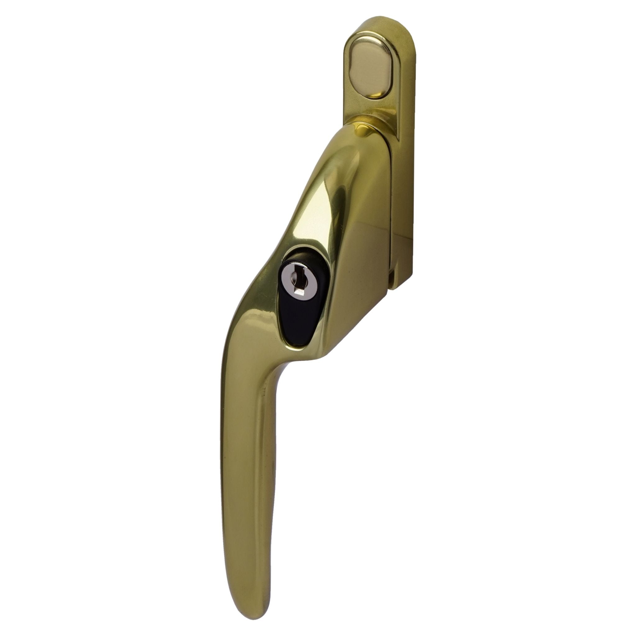 Offset Locking Window Espagnolette Handle | Polished Brass