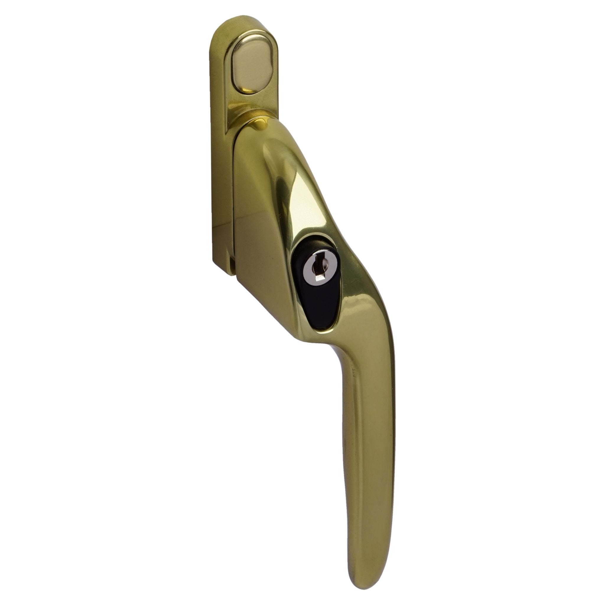 Offset Locking Window Espagnolette Handle | Polished Brass