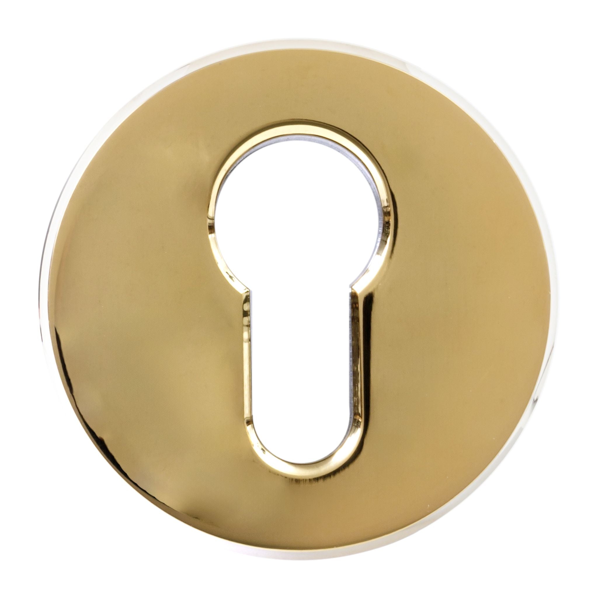 Classic Round Bevelled Escutcheon | PVD Stainless Polished Brass