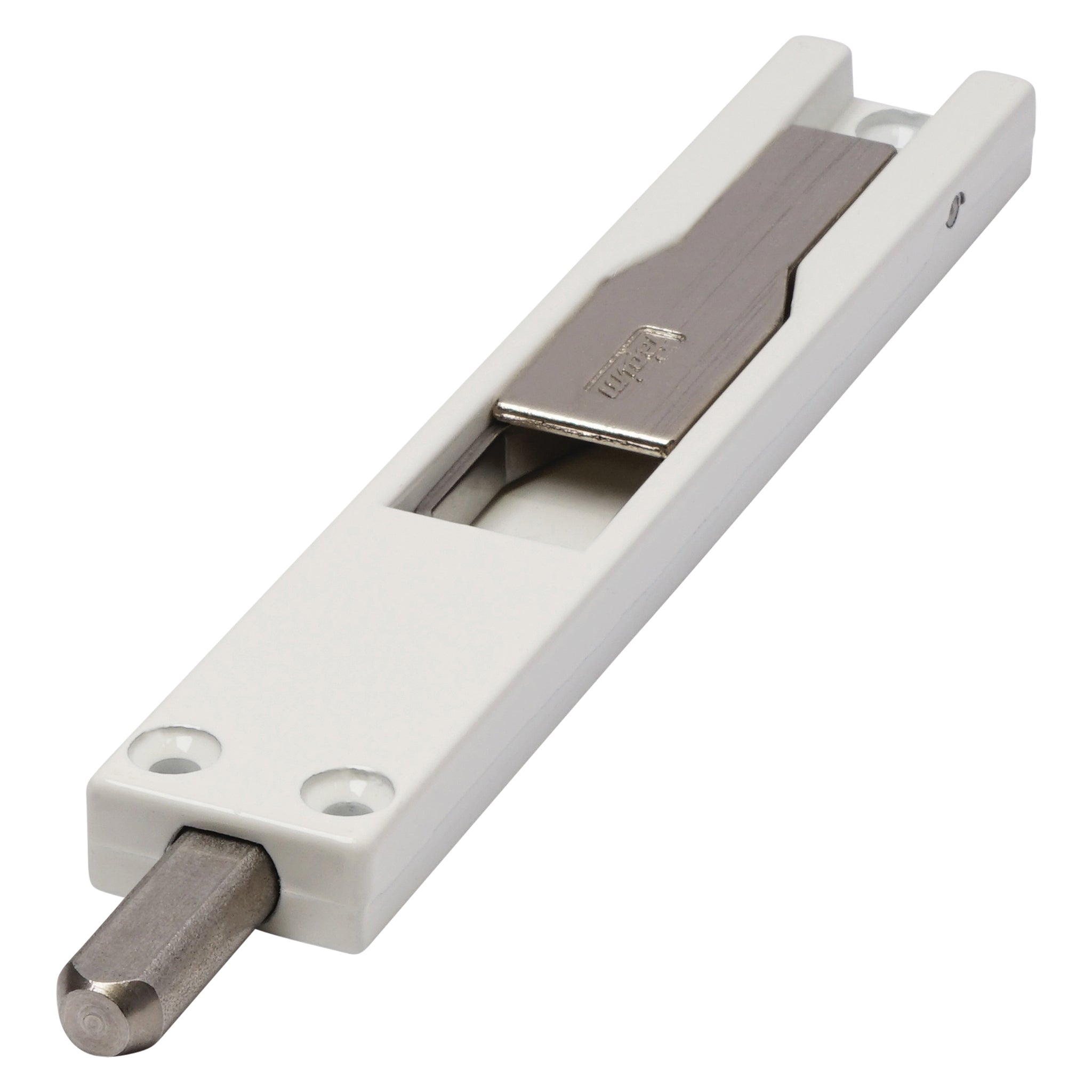 Flat Box Flush Bolt & Keep | White