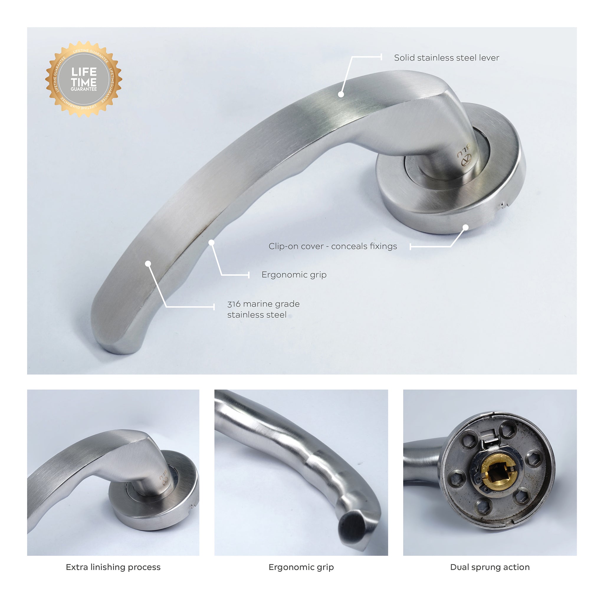 Ergonomic Lever Door Handle | Satin Stainless Steel