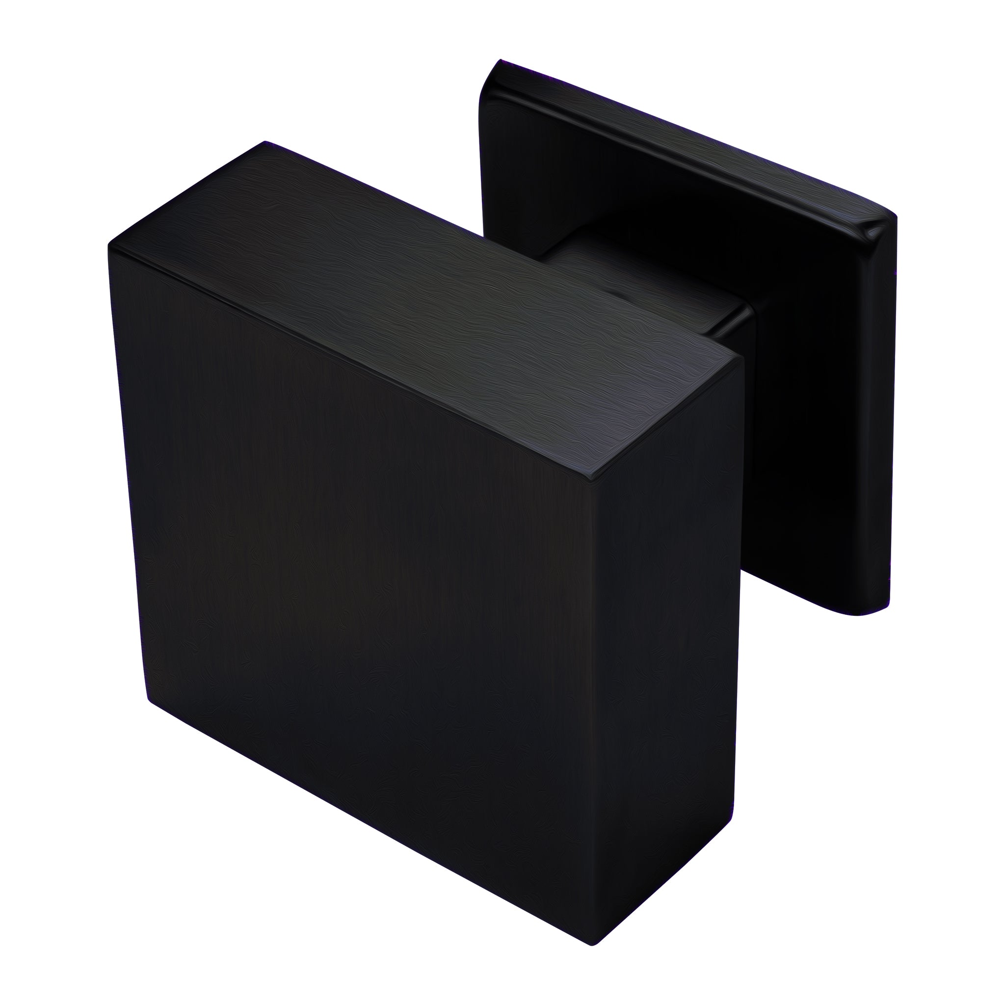 Small Square Door Knob | Black