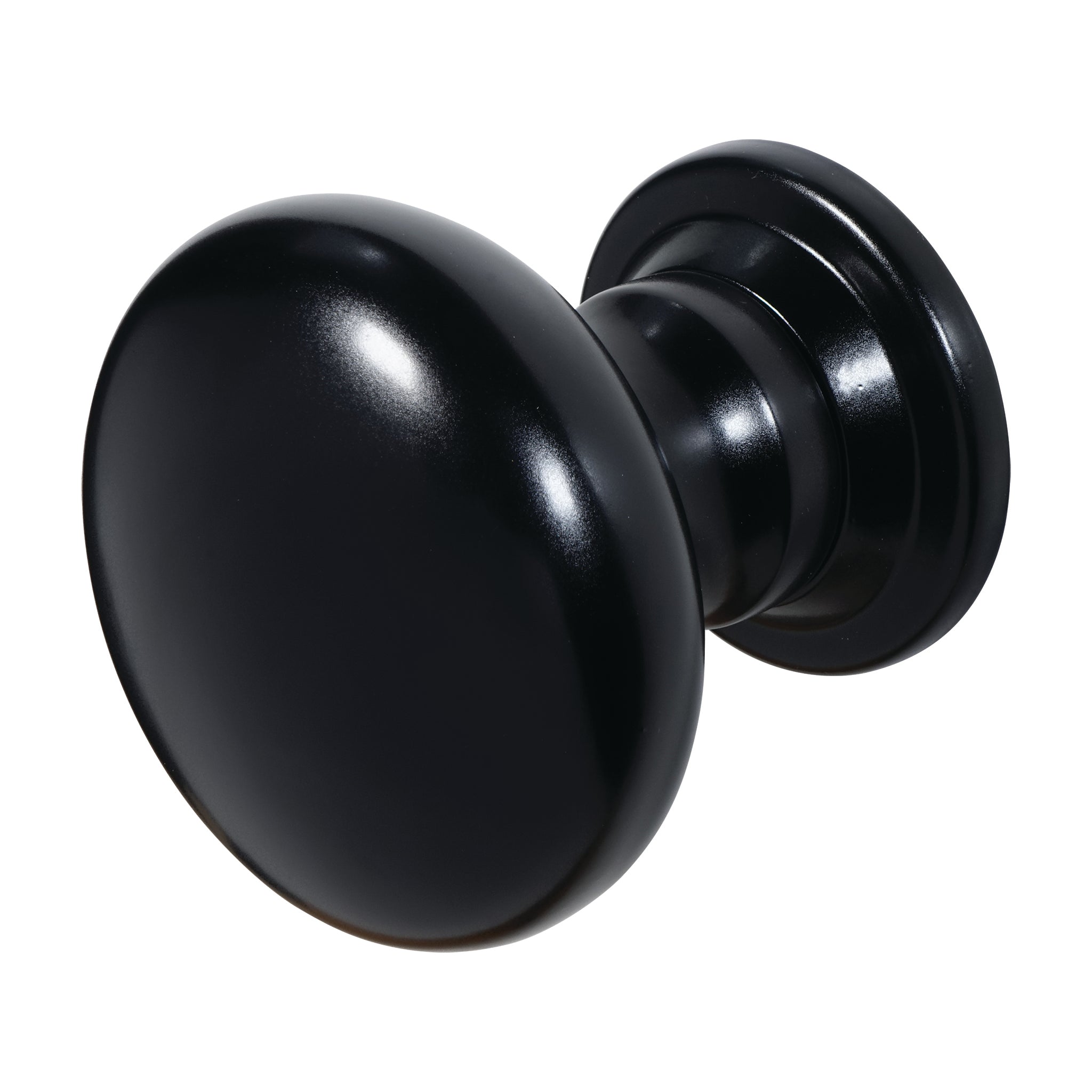 Round Centre Door Knob | Black