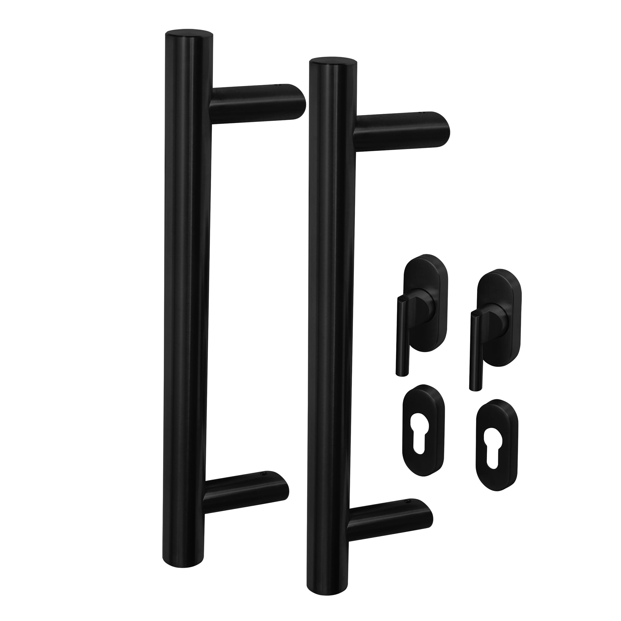 Round Pull Handle Kits for Straight Sliding Doors | Black