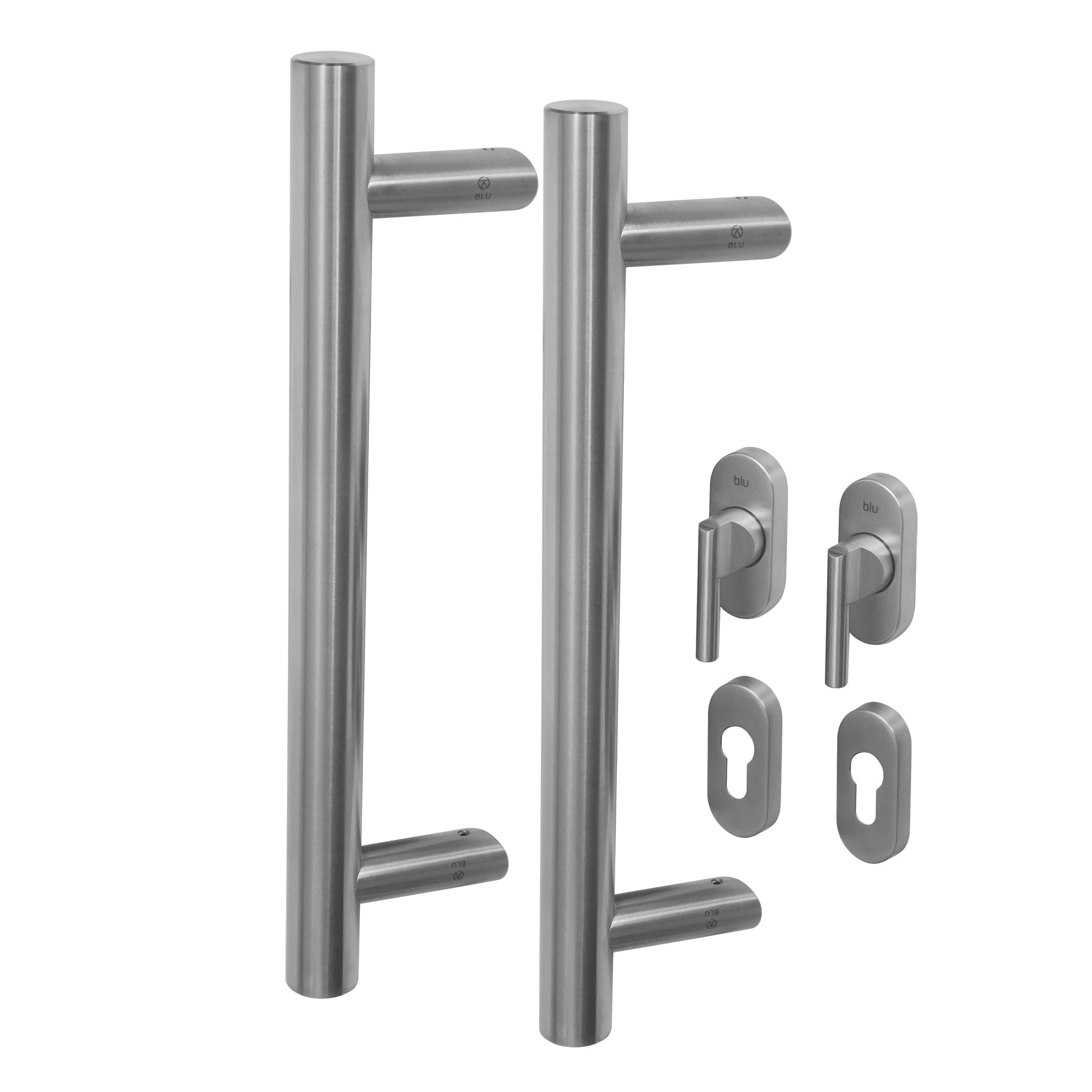 Round Pull Handle Kits for Straight Sliding Doors | Satin Stainless Steel