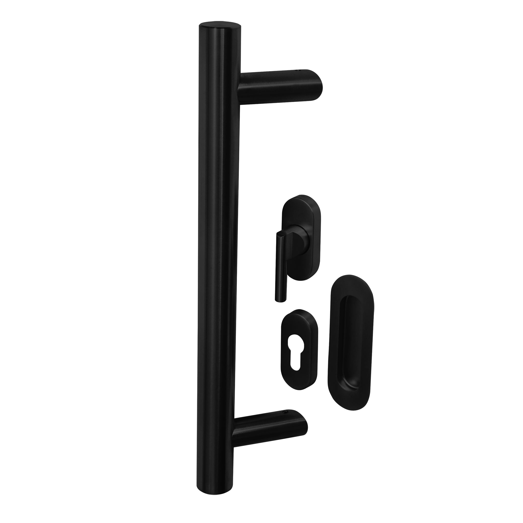 Round Pull Handle Kits for Straight Sliding Doors | Black