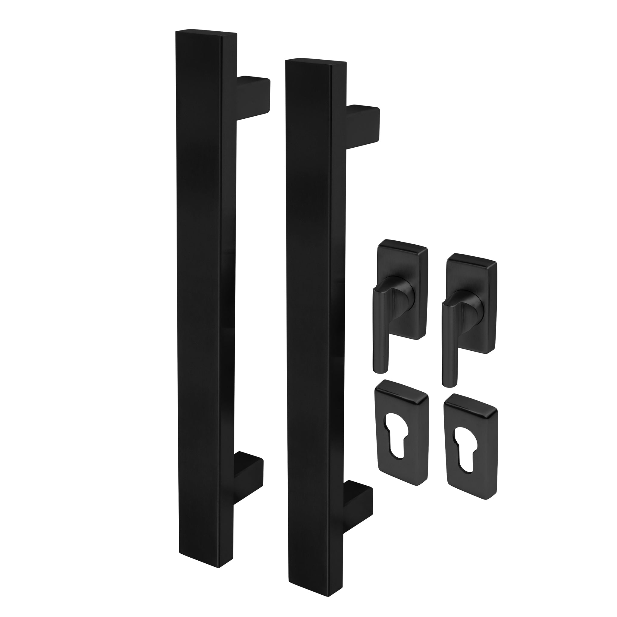 Rectangular Pull Handle Kits for Straight Sliding Doors | Black