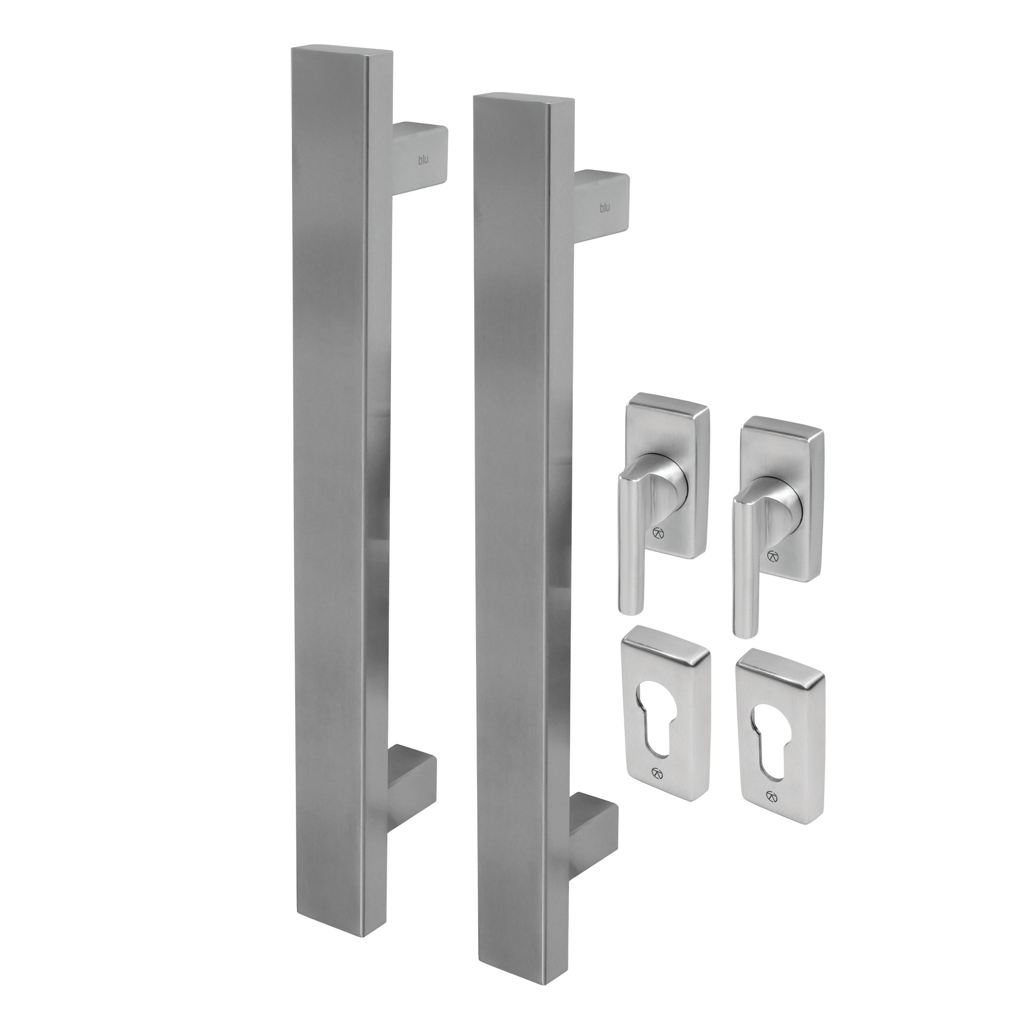 Rectangular Pull Handle Kits for Straight Sliding Doors | Satin Stainless Steel