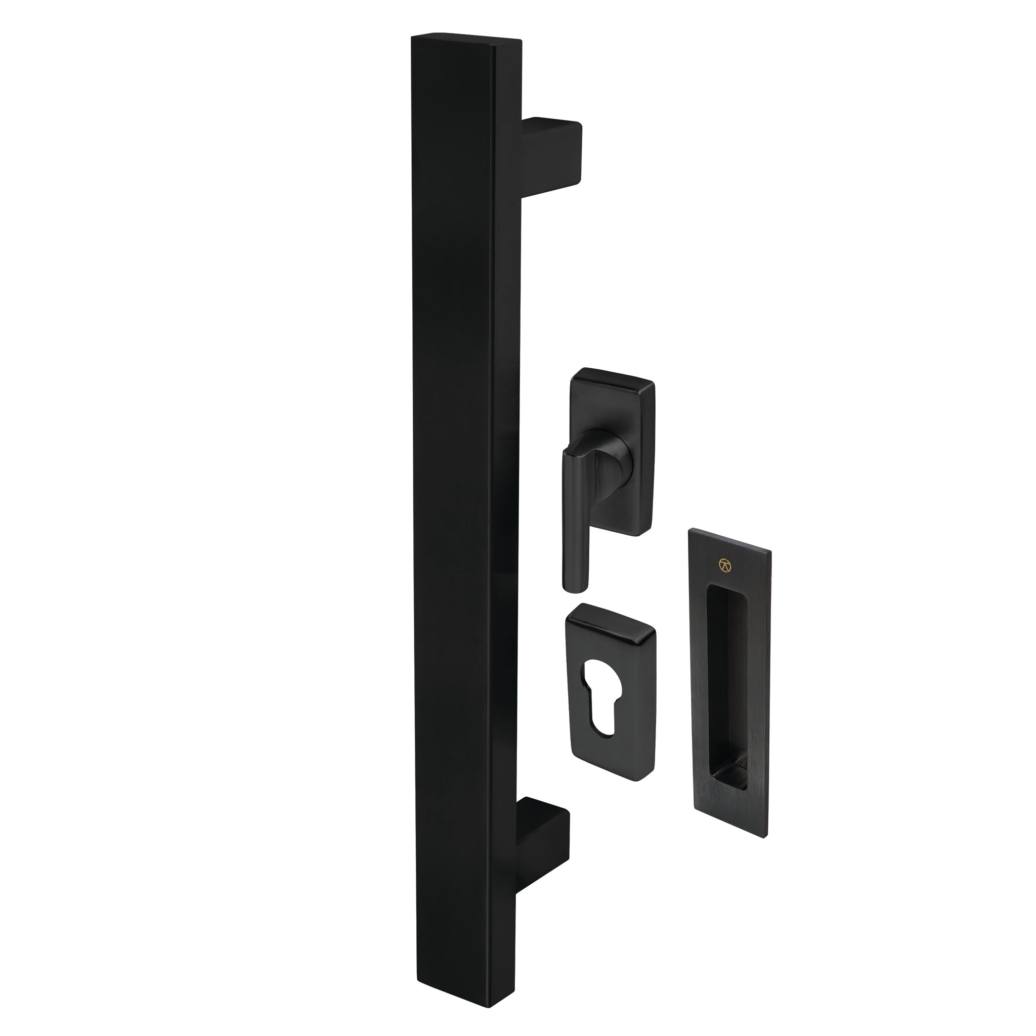 Rectangular Pull Handle Kits for Straight Sliding Doors | Black