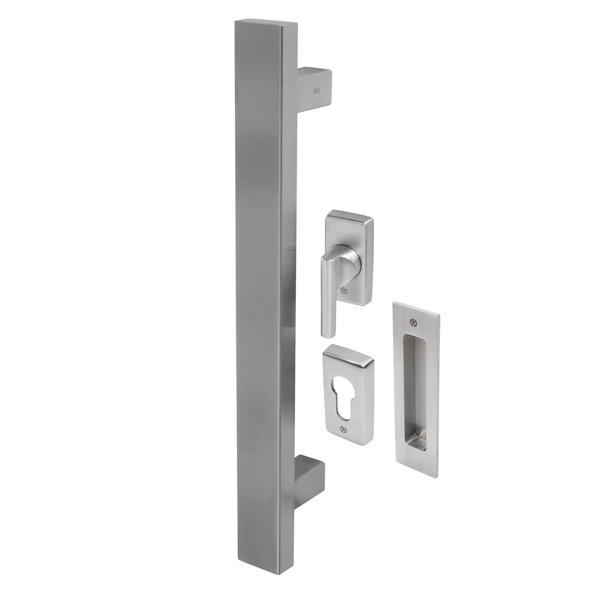 Rectangular Pull Handle Kits for Straight Sliding Doors | Satin Stainless Steel