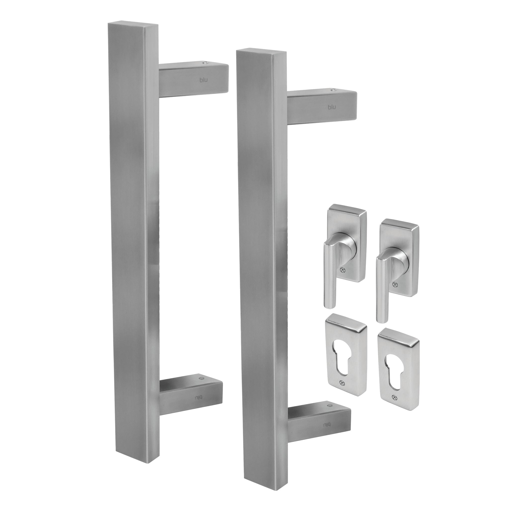 Rectangular Pull Handle Kits for Straight Sliding Doors | Satin Stainless Steel