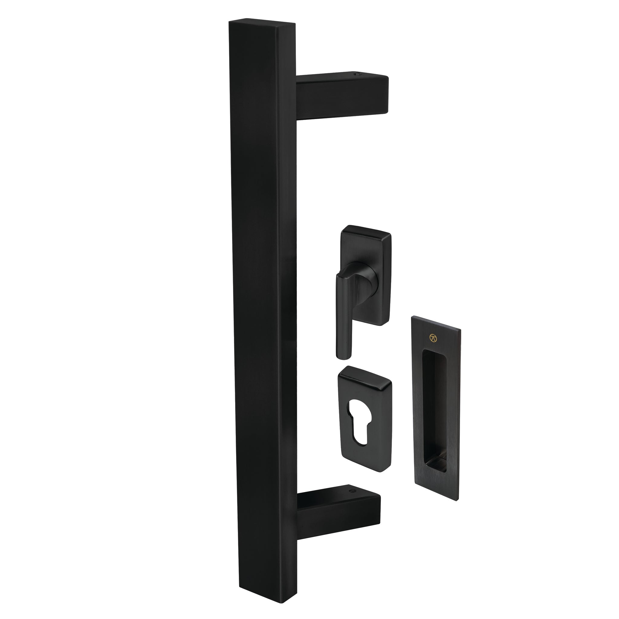 Rectangular Pull Handle Kits for Straight Sliding Doors | Black