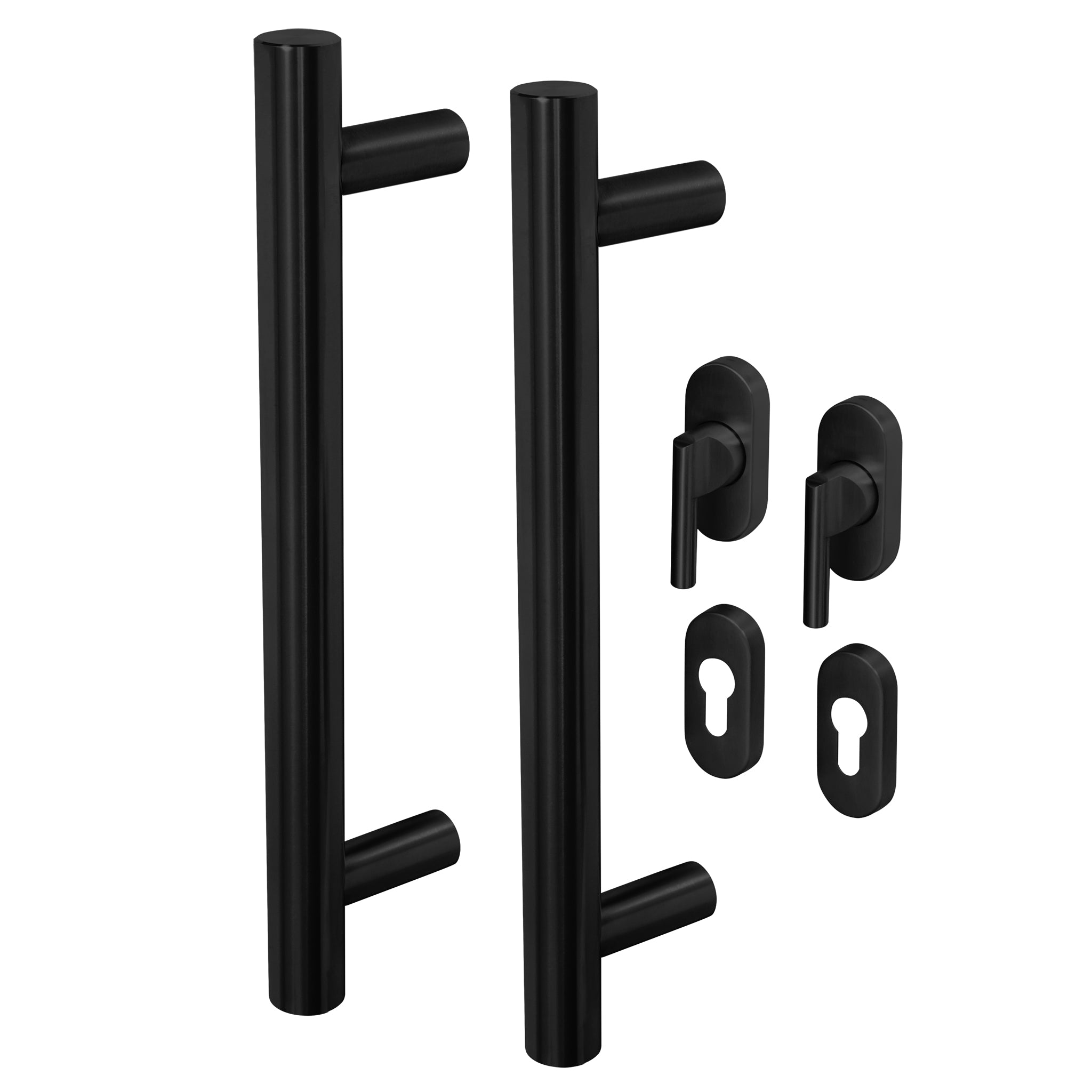 Round Pull Handle Kits for Straight Sliding Doors | Black