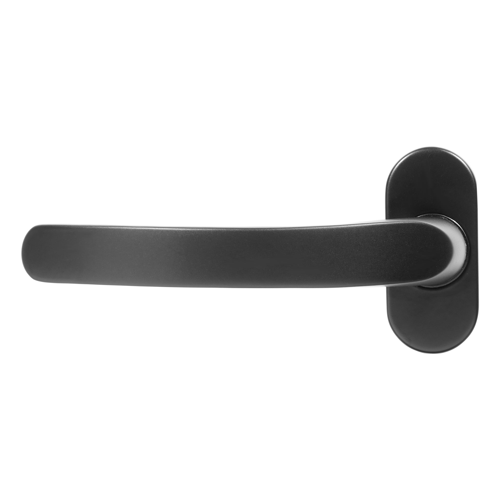 Ergonomic Lever Door Handle on Oval Rose | Black