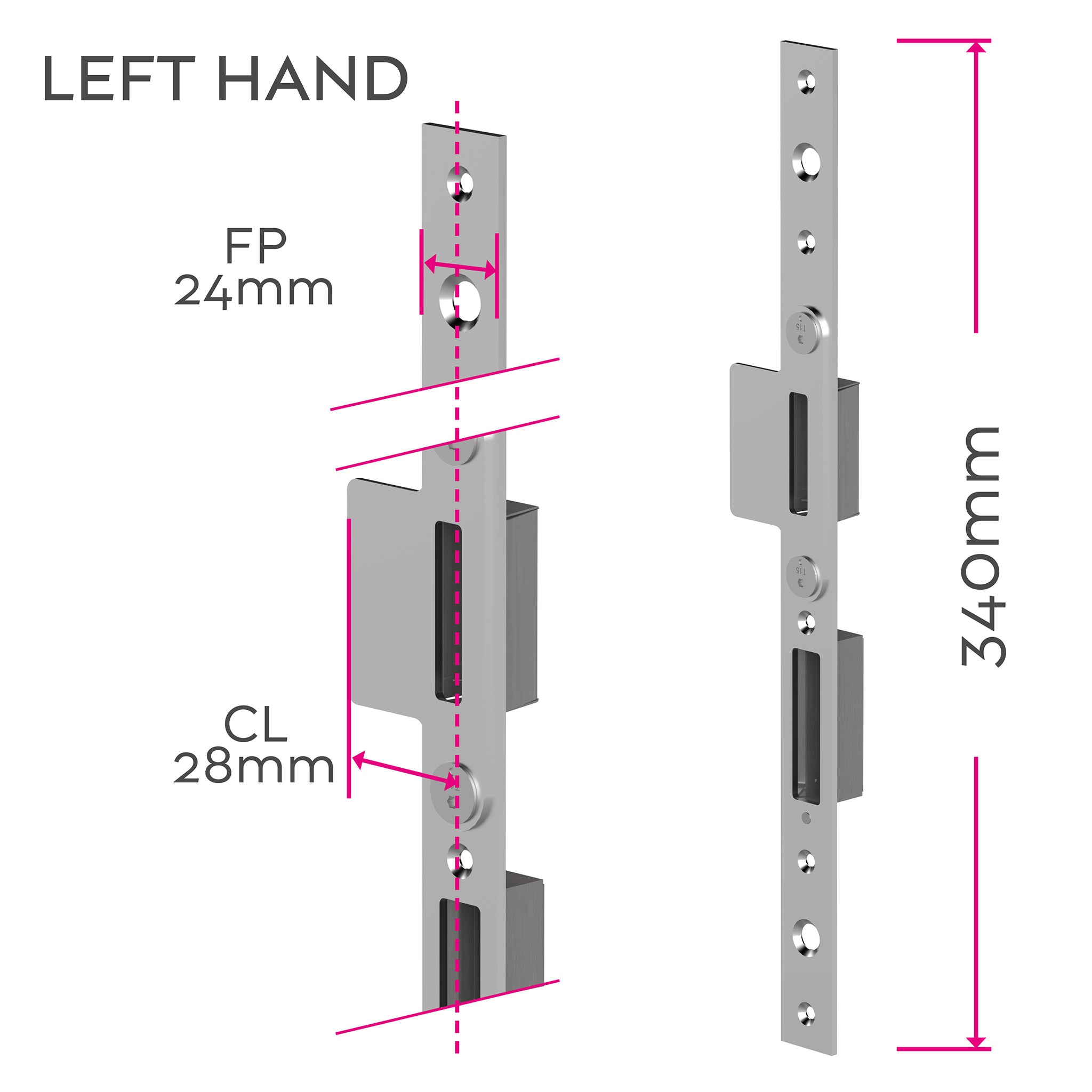 Handed Continuous Centre MPL Door Keeps | MK10