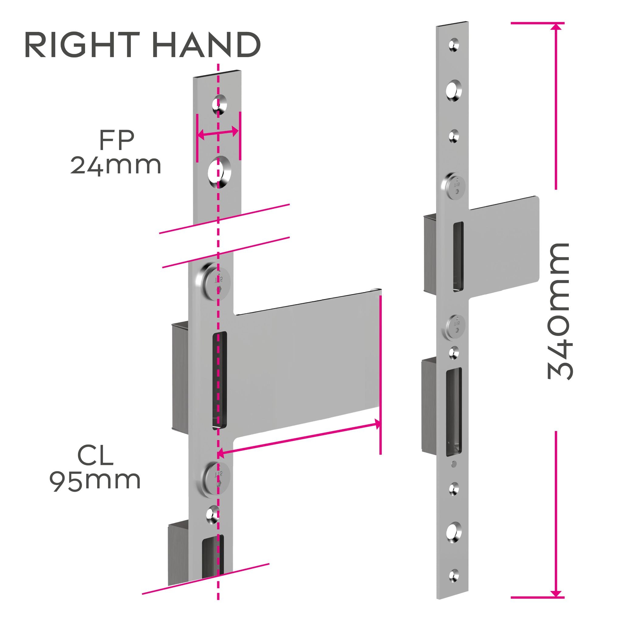 Handed Continuous Centre MPL Door Keeps | MK10