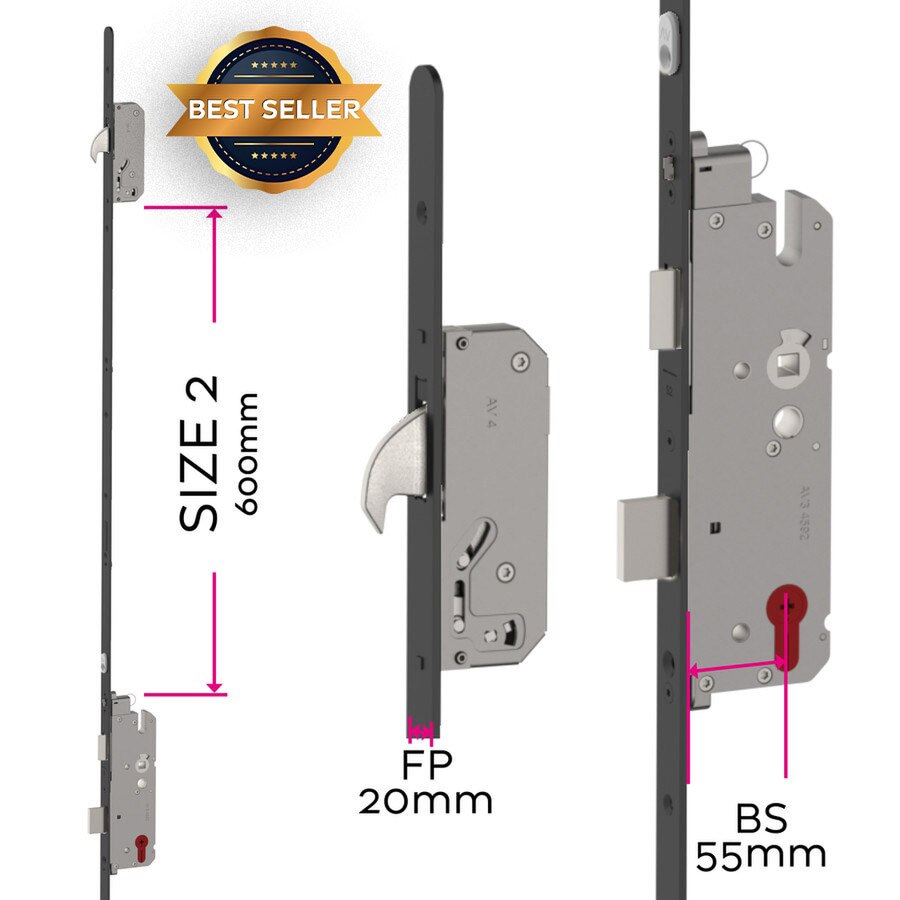 Universal Standard Multipoint Door Lock AV4 - 20mm Face Plate | ML4120