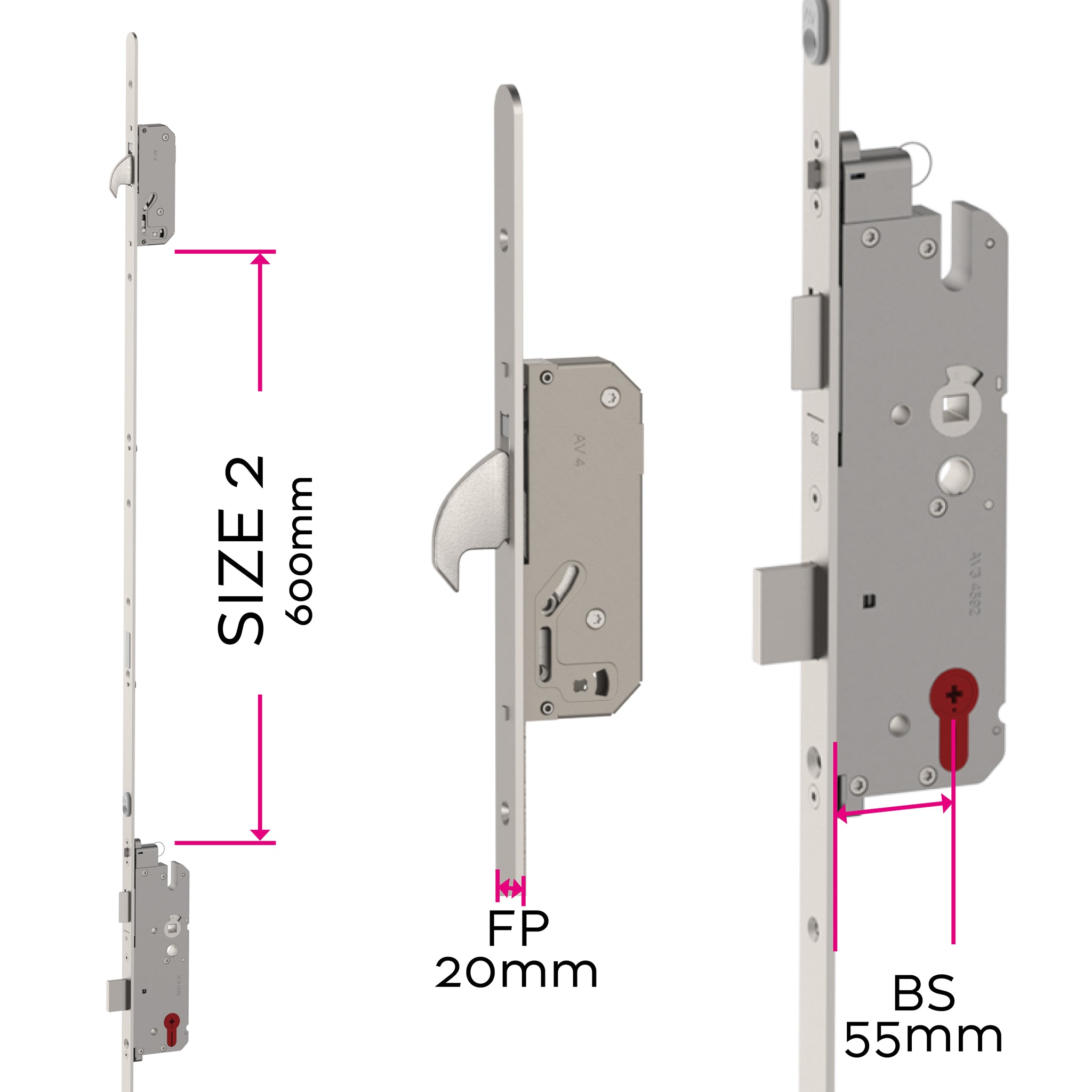 Universal Standard Multipoint Door Lock AV4 - 20mm Face Plate | ML4120