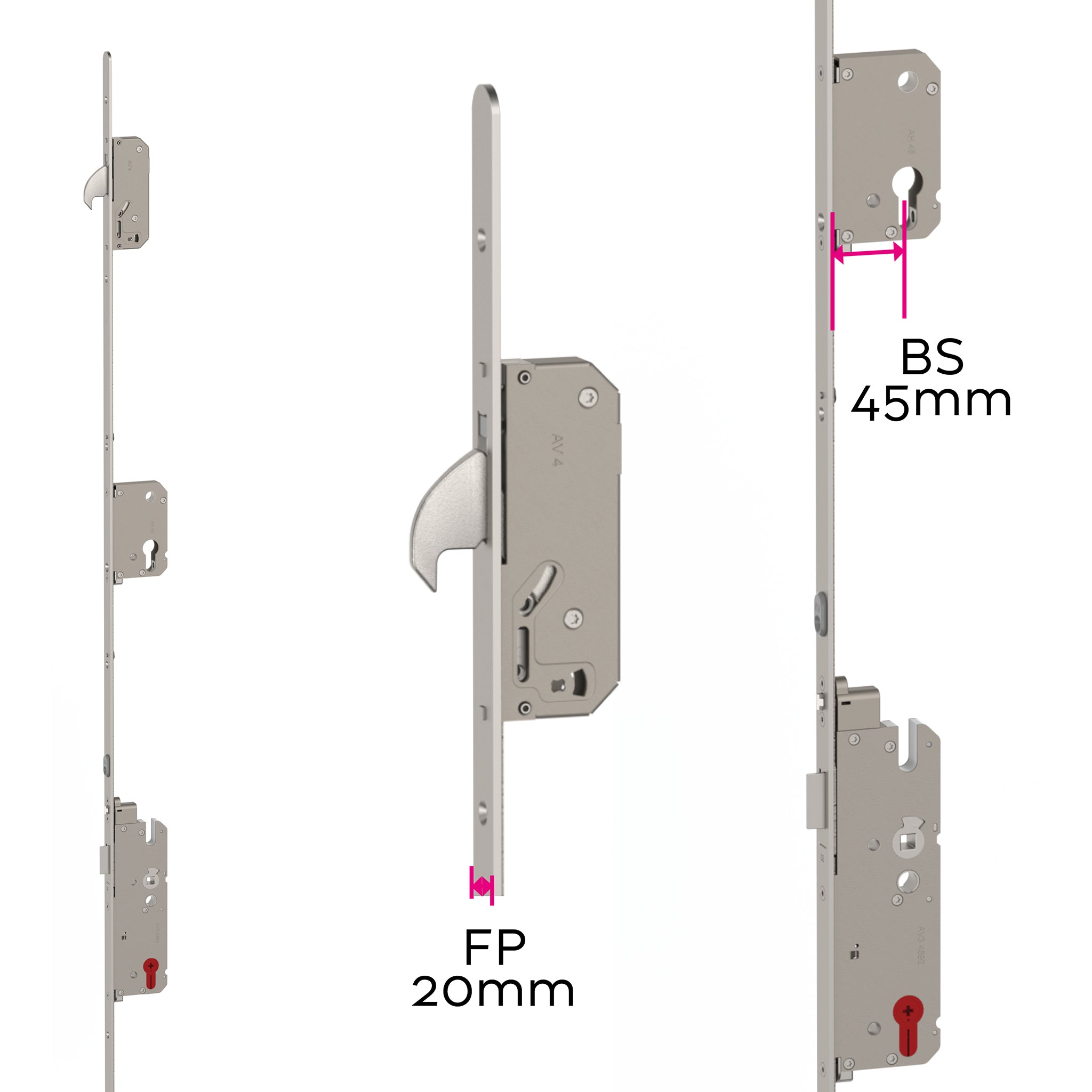 Universal Heritage Multipoint Door Lock AV4 - 20mm Face Plate | ML580
