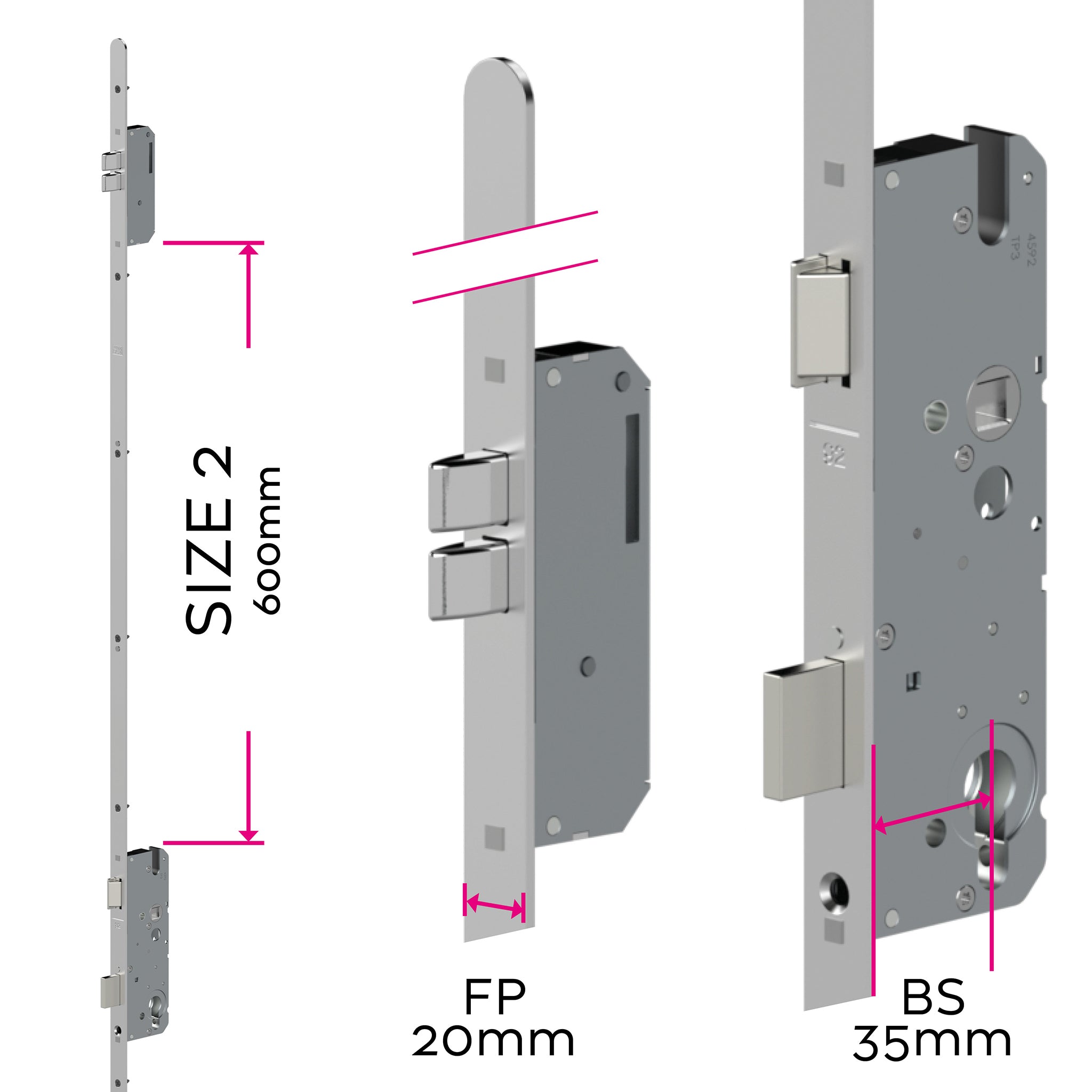 Universal Multipoint Door Lock - 20mm Faceplate  | ML60