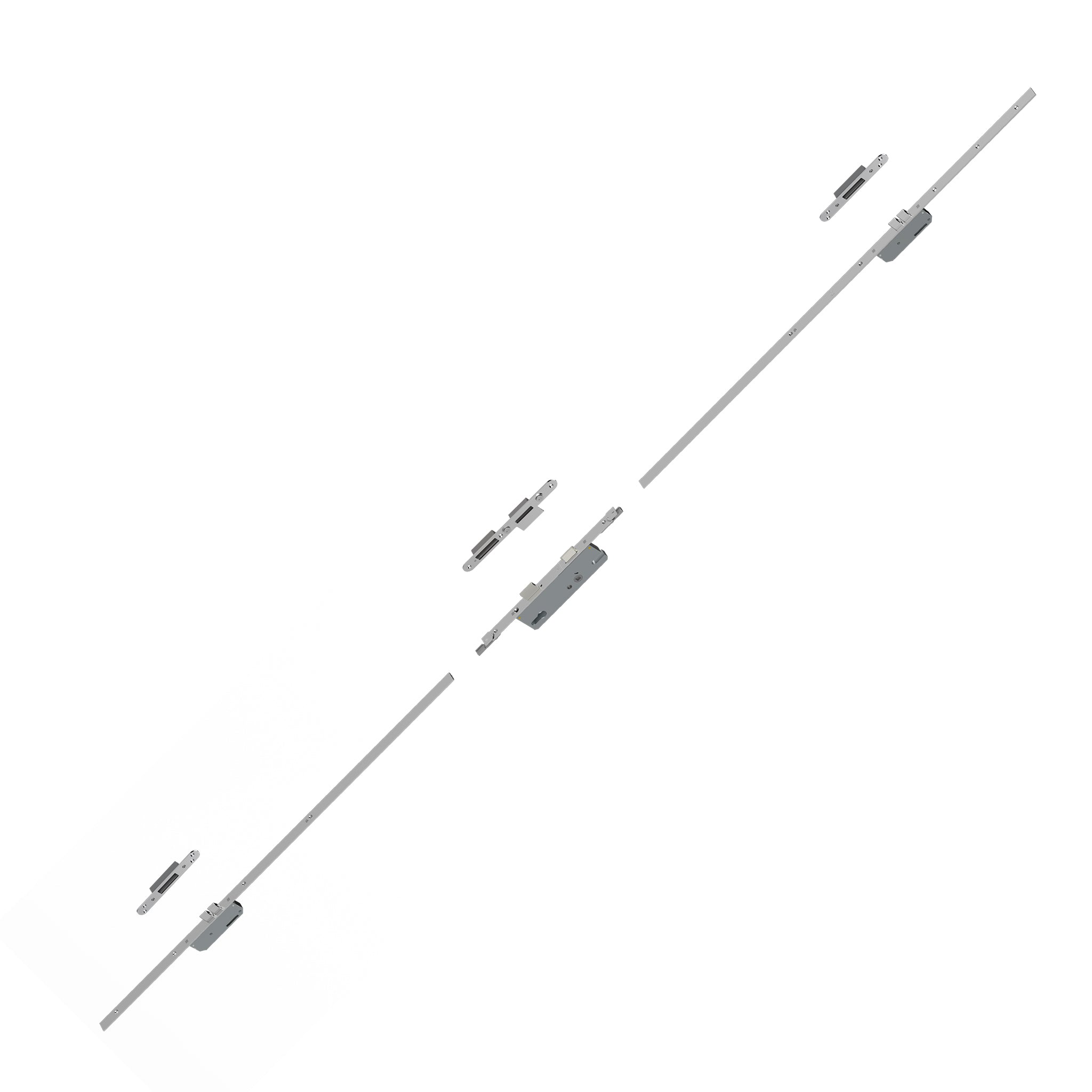 Lever Handle Operated KITS for Shorter Doors | Silver Passivated | ML70